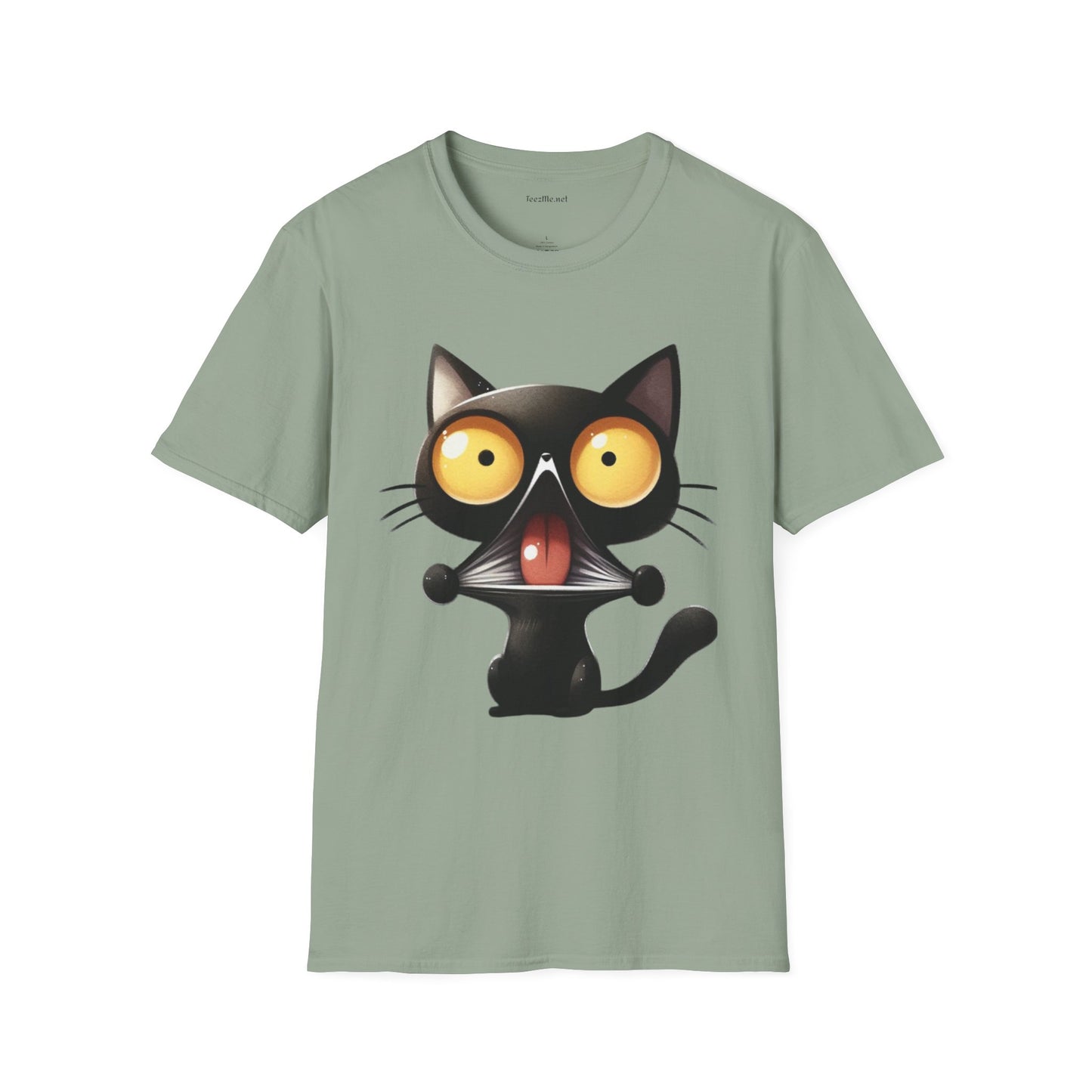 Crazy Cat 01 Unisex SoftStyle T-Shirt 100% Cotton Graphic
