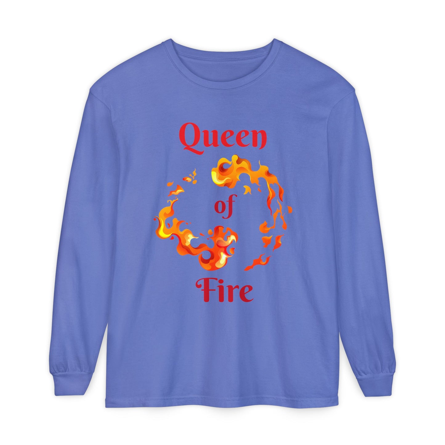 Queen of Fire - Unisex Garment-dyed Long Sleeve T-Shirt