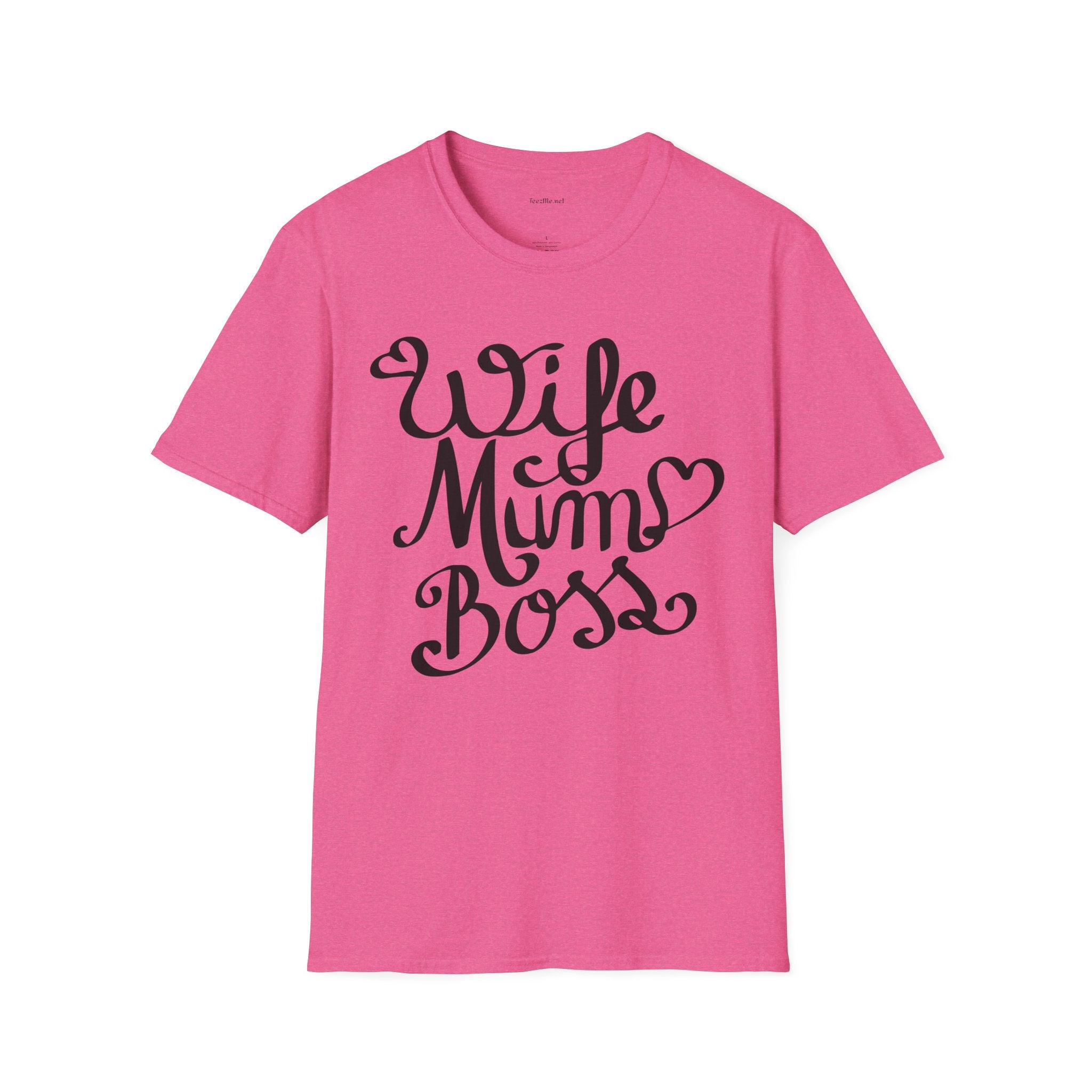 Wife Mum Boss - Unisex Softstyle T-Shirt 100% Cotton Graphic