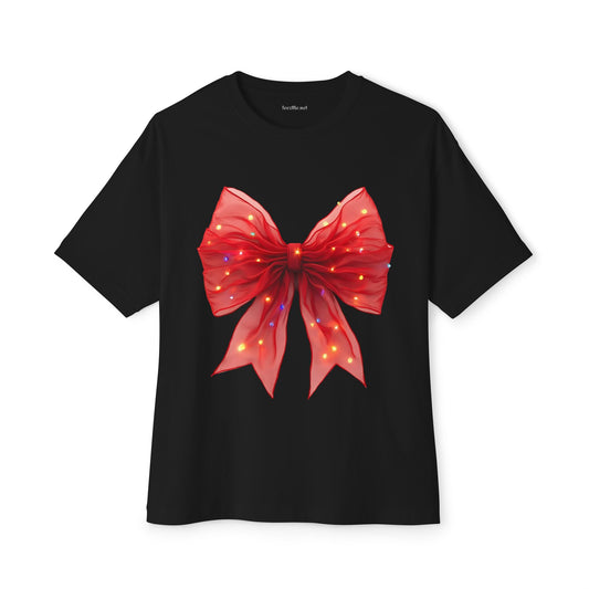 Red Ribbon 02 Unisex Oversized Boxy Tee