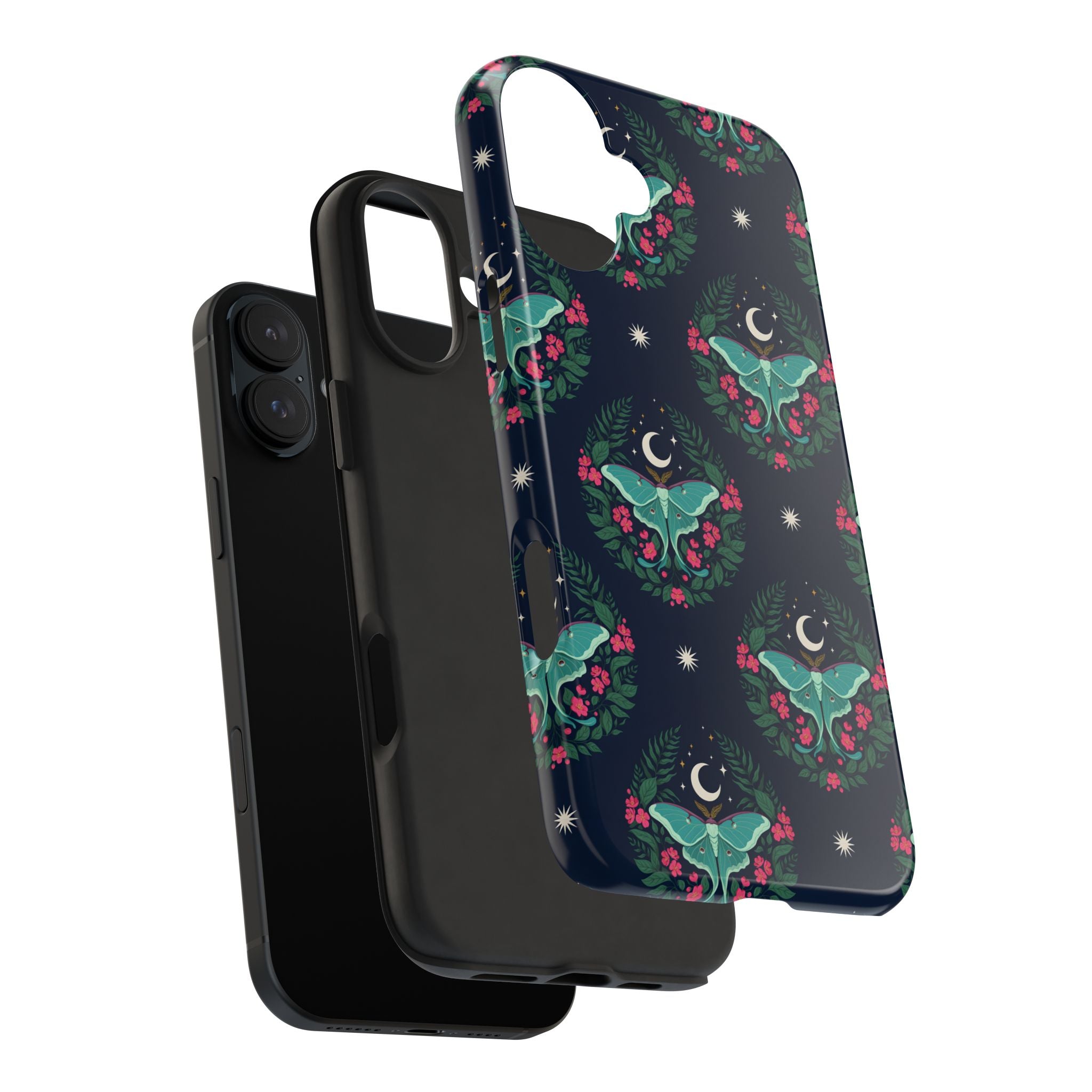Moon Moth Tough Phone Case — Botanical Nightscape Protective Cover