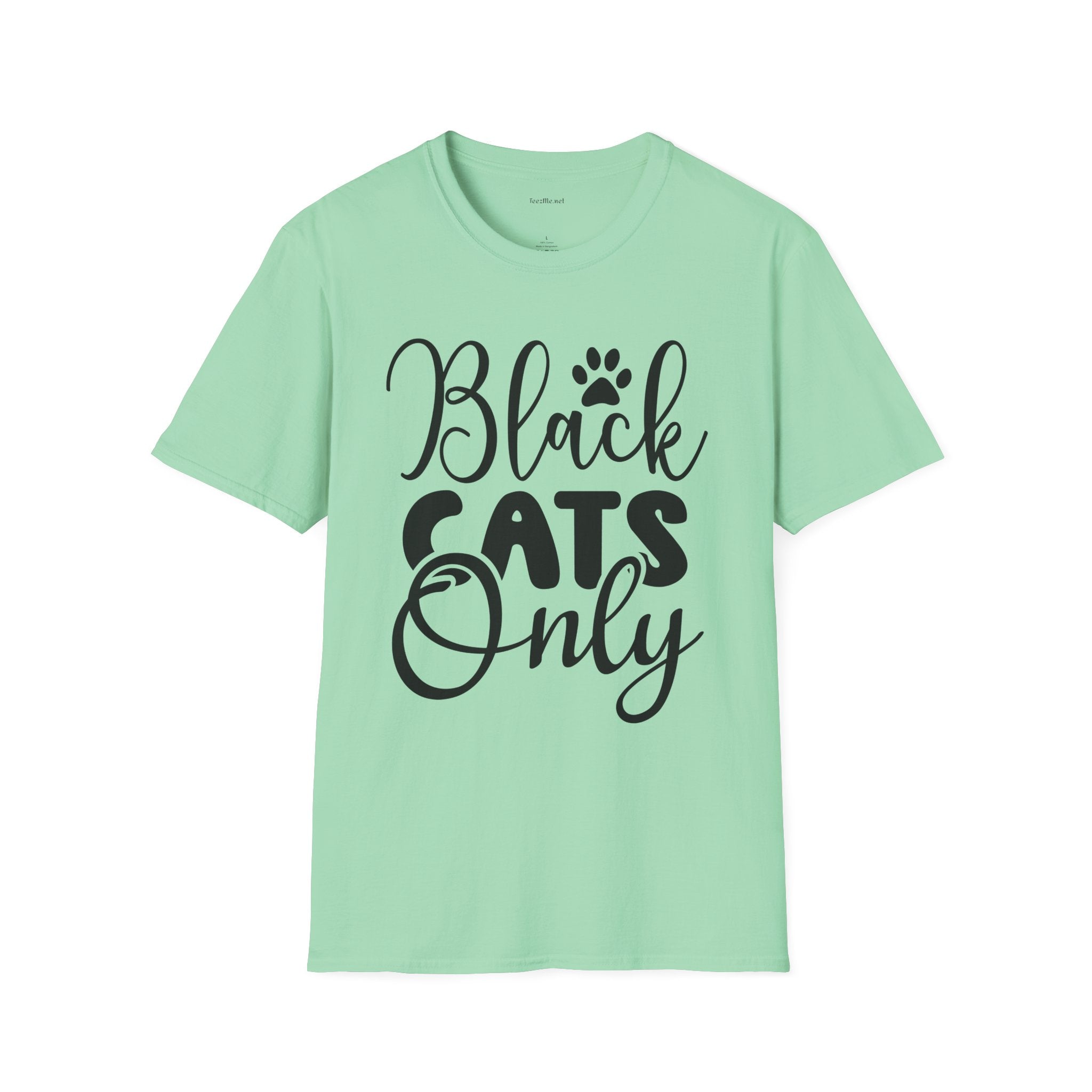 Black Cats Only - Unisex Softstyle T-Shirt 100% Cotton Graphic