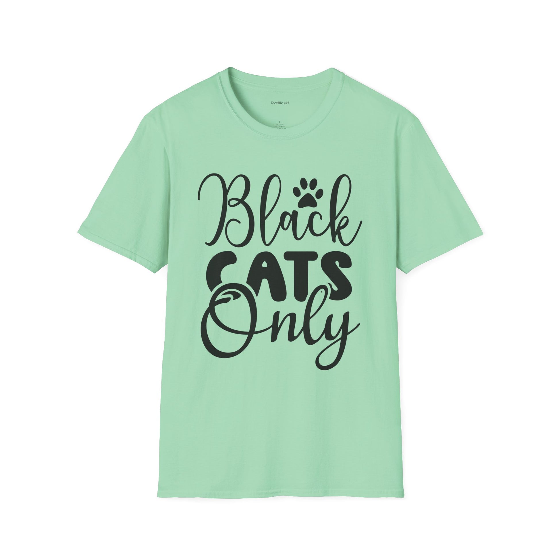 Black Cats Only - Unisex Softstyle T-Shirt 100% Cotton Graphic