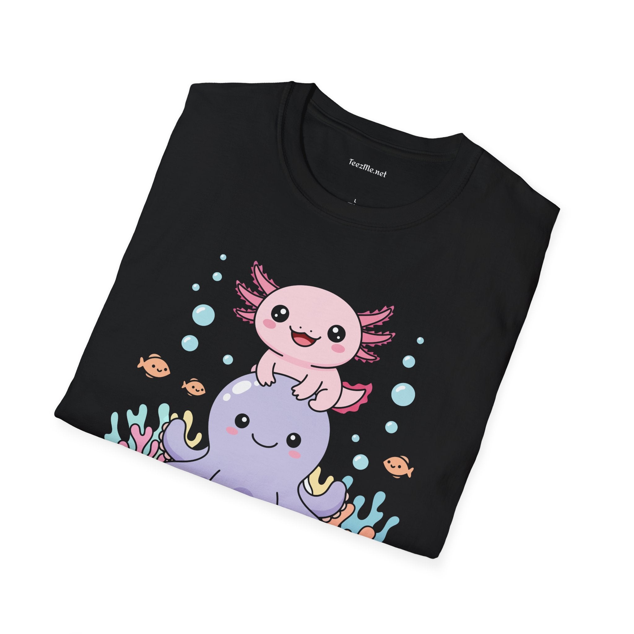 Cute Axolotl Unstoppable Together Unisex Soft Style T-Shirt 100% Cotton Graphic