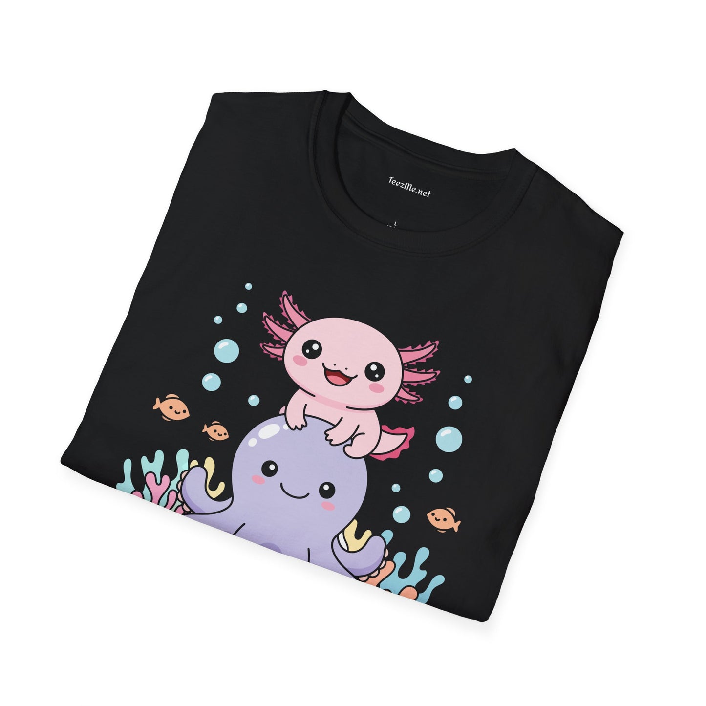 Cute Axolotl Unstoppable Together Unisex Soft Style T-Shirt 100% Cotton Graphic