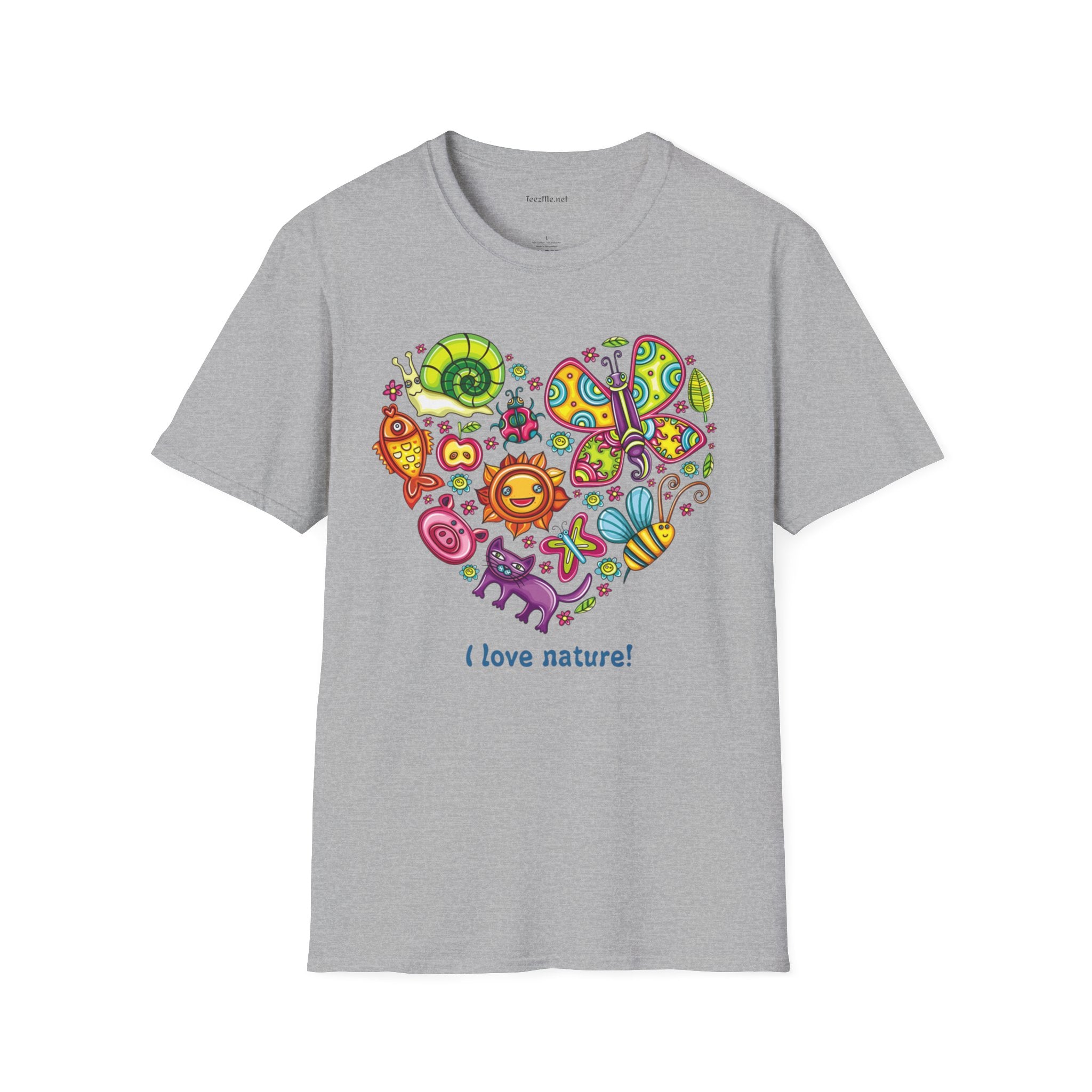 I love nature Unisex SoftStyle T-Shirt 100% Cotton Graphic