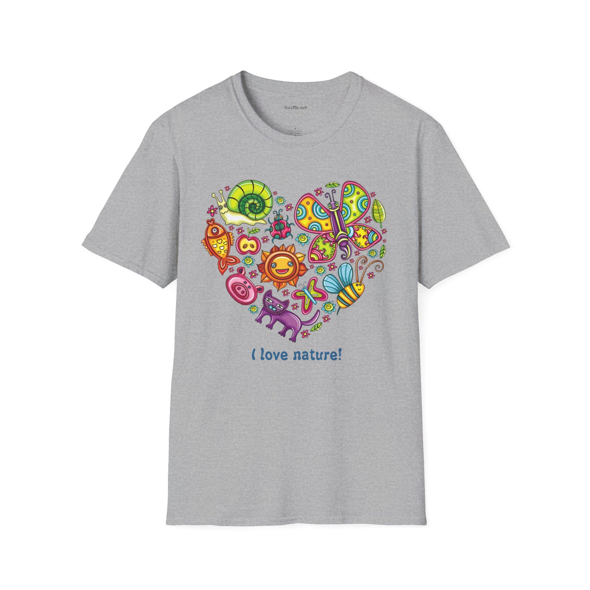 I love nature Unisex SoftStyle T-Shirt 100% Cotton Graphic