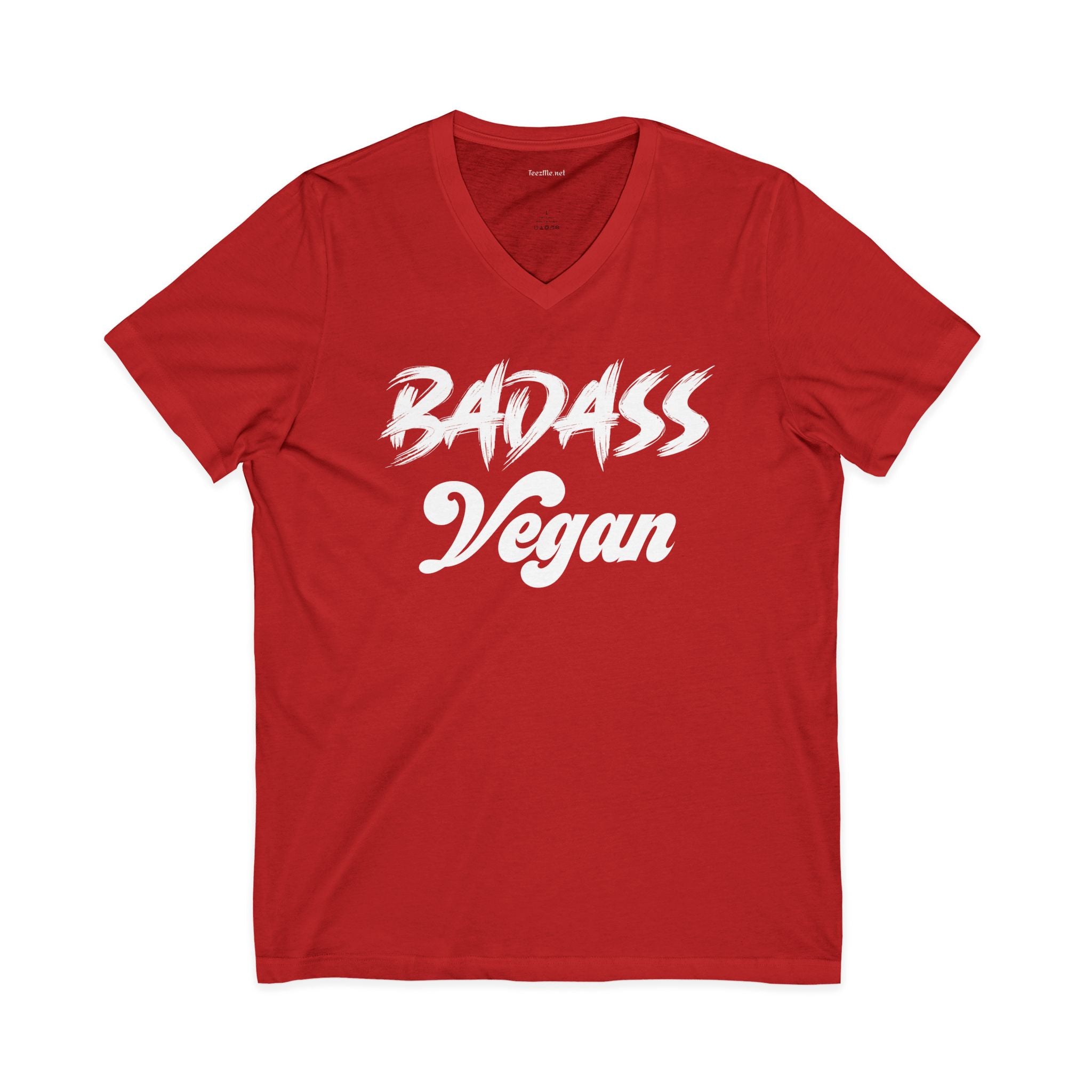 BADASS Vegan Unisex Jersey Short Sleeve V-Neck Tee