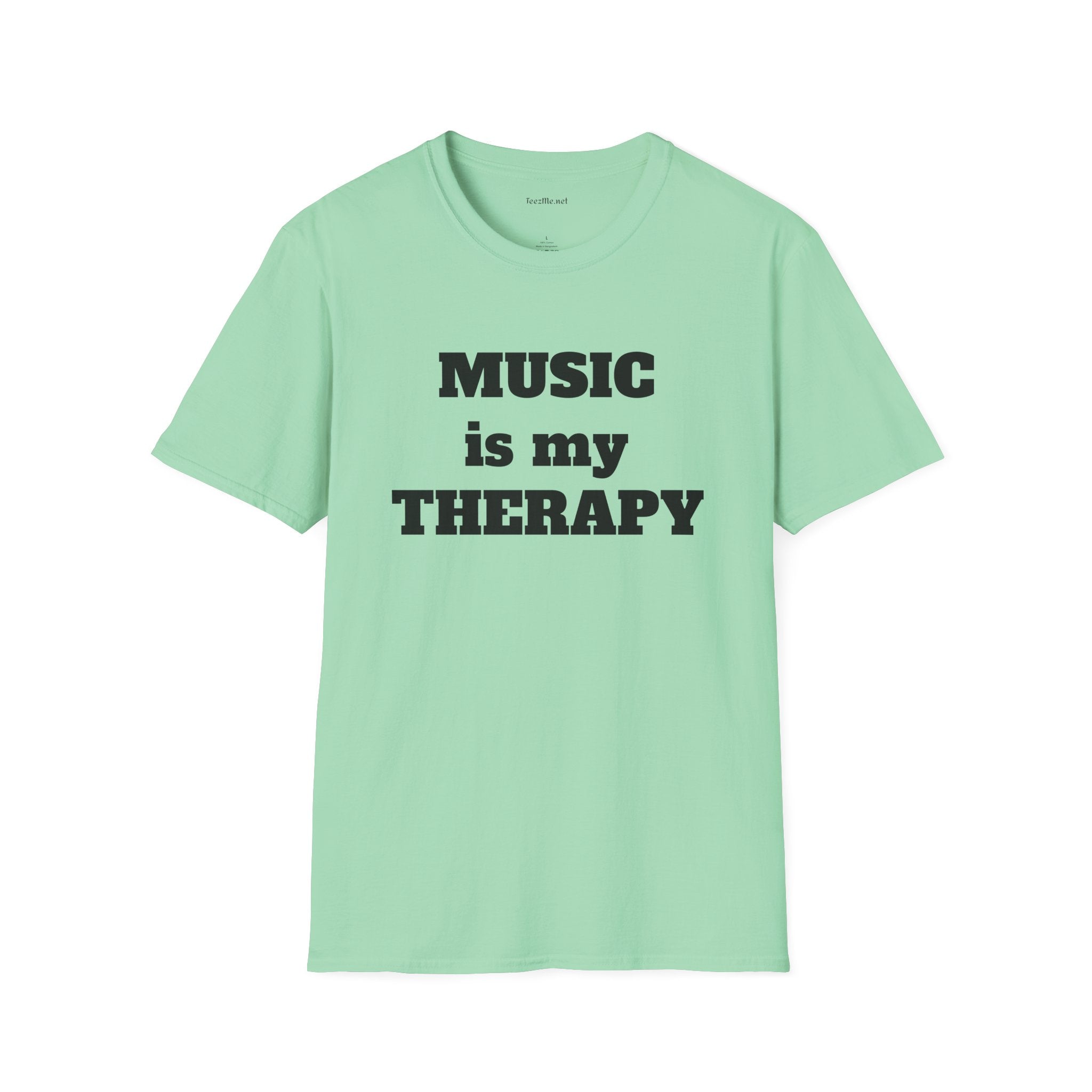 Music is my Therapy Unisex Softstyle T-Shirt 100% Cotton Graphic