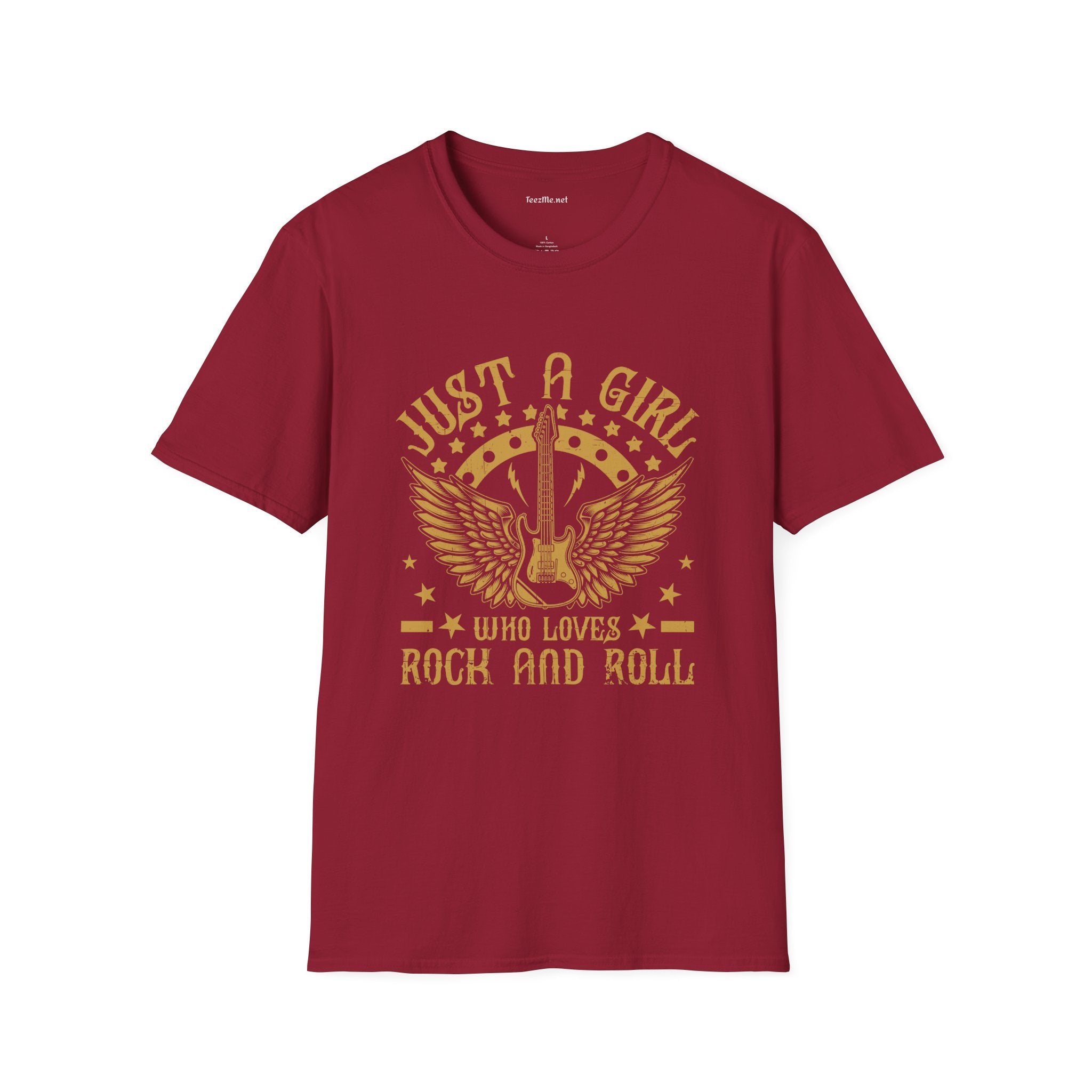 Just a Girl Who Loves Rock N Roll - Unisex Softstyle T-Shirt 100% Cotton Graphic