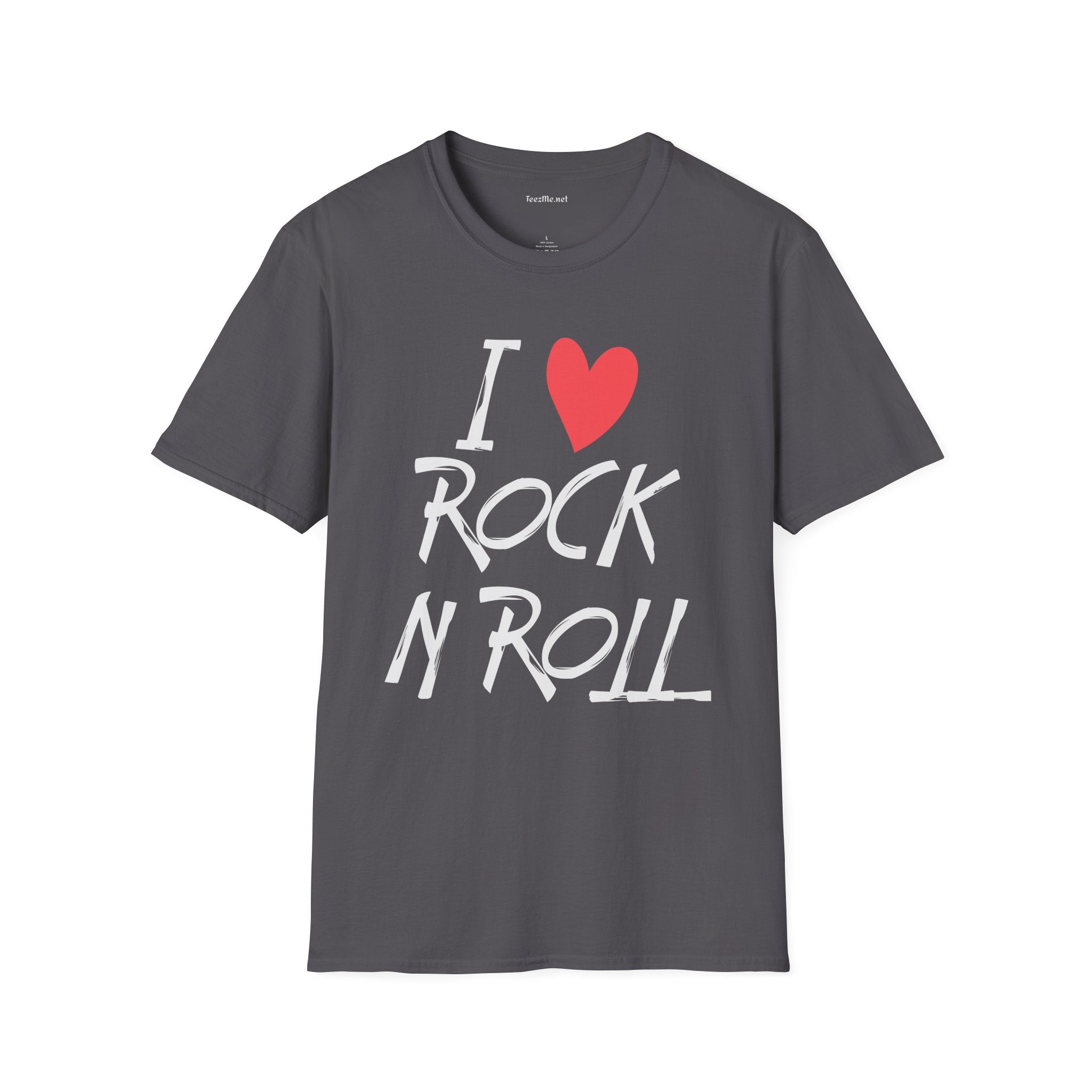 I Love Rock N Roll (heart) Unisex Softstyle T-Shirt 100% Cotton Graphic