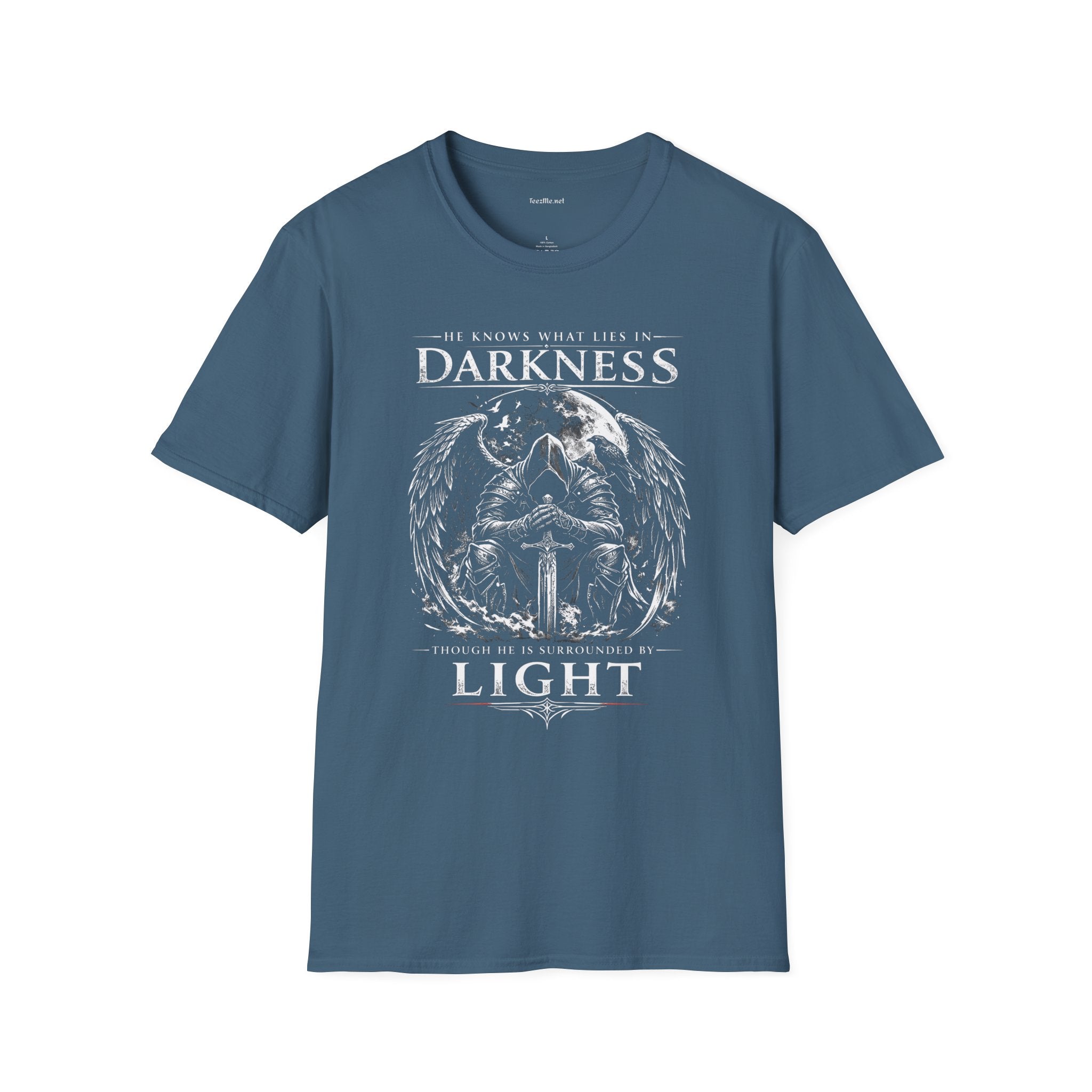 He Knows What Lies In Darkness Unisex Softstyle T-Shirt 100% Cotton Graphic