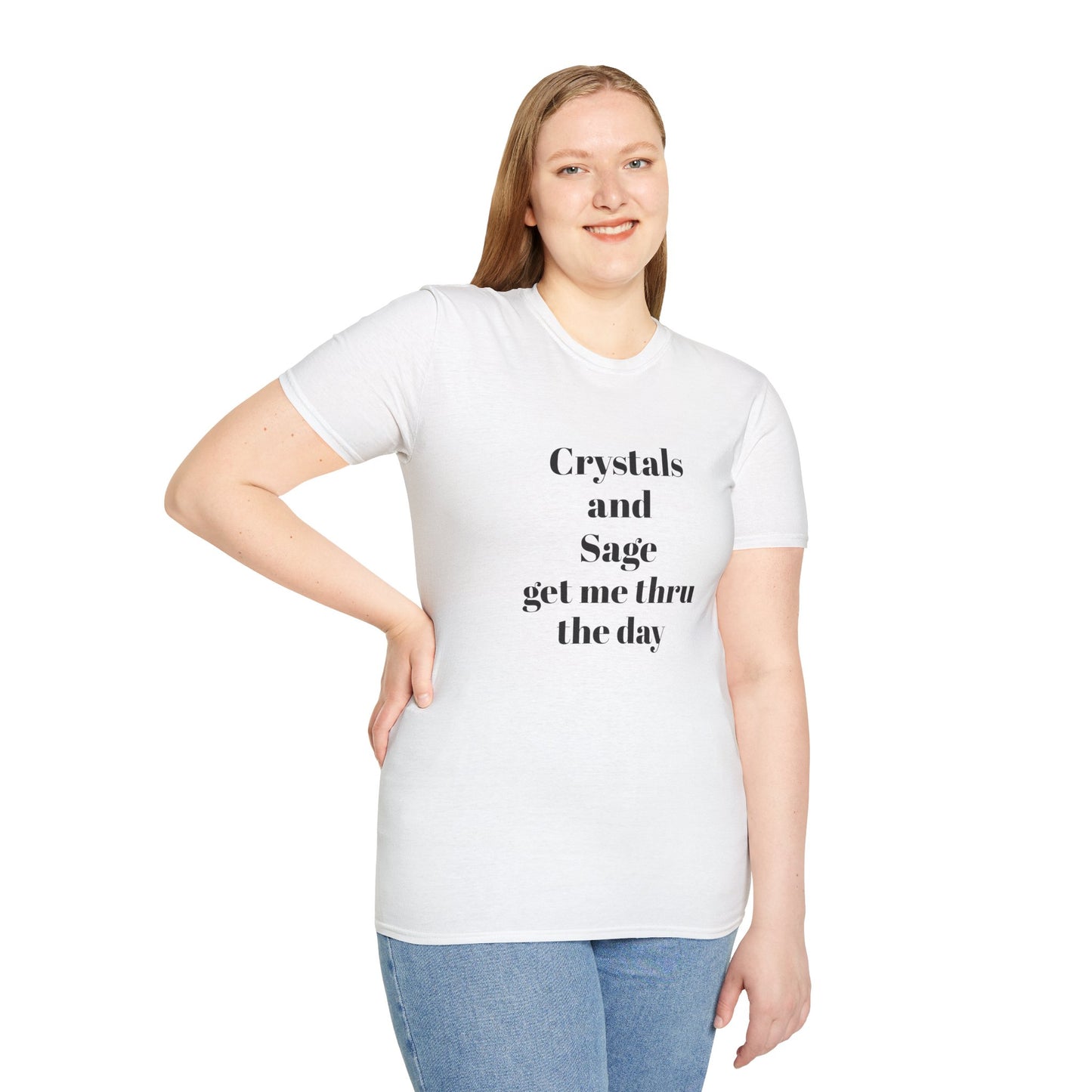 Crystals and Sage - Unisex Softstyle T-Shirt 100% Cotton Graphic