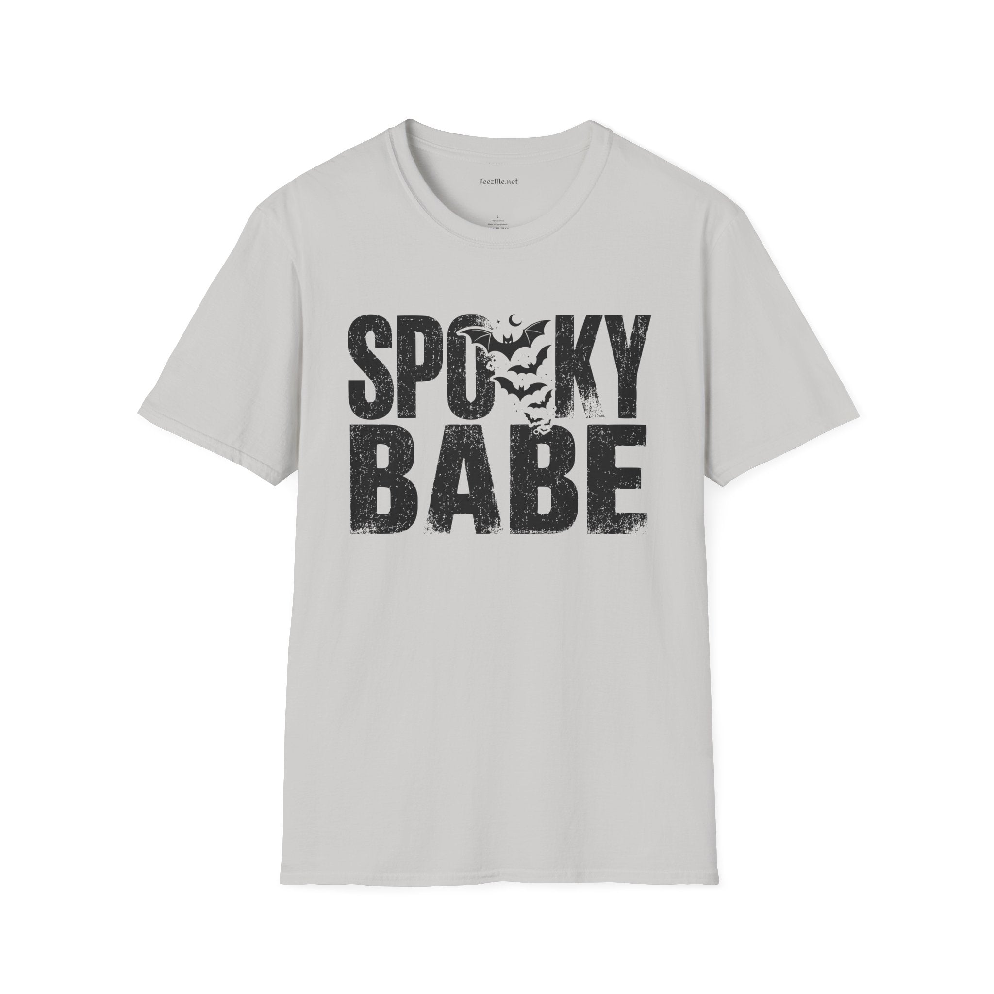 Spooky Babe Halloween T-Shirt — Orange Graphic Tee with Bats