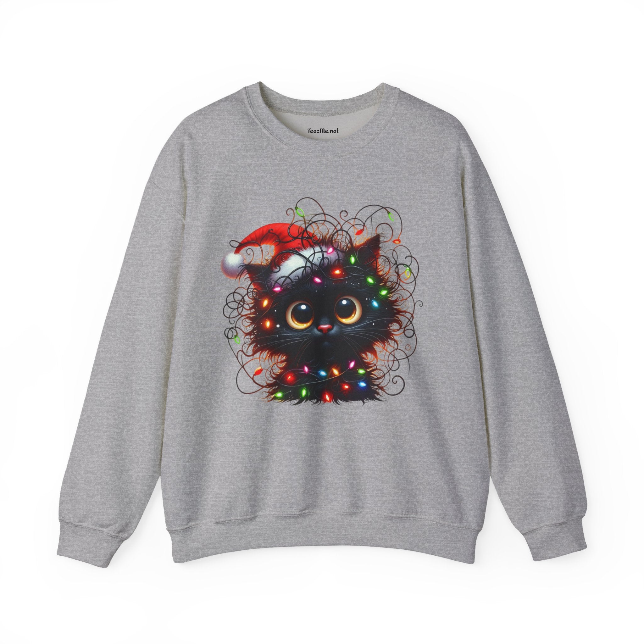 Funny Christmas Black Cat 01 Unisex Heavy Blend™ Crewneck Sweatshirt