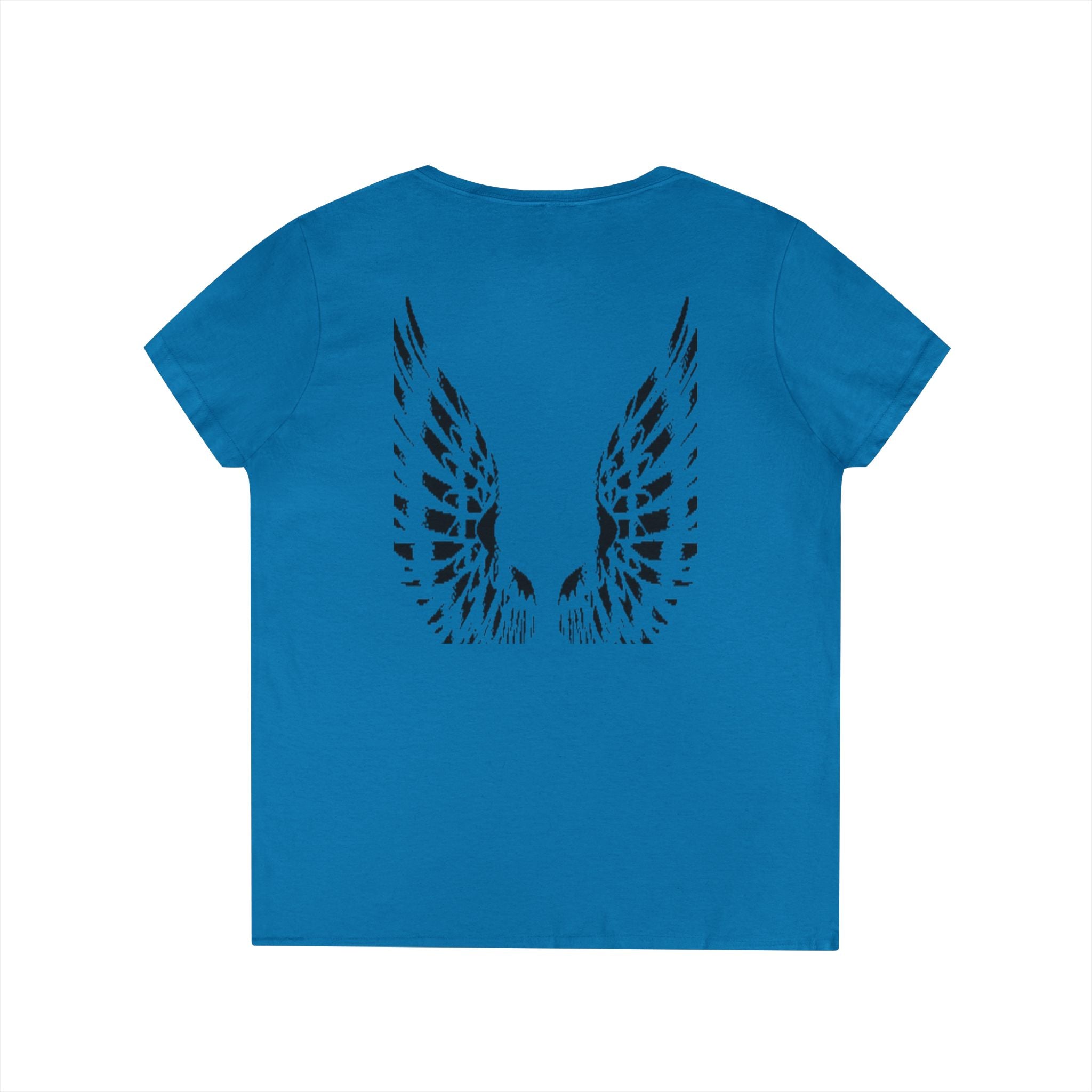 Angel Wings (back) - Ladies' V-Neck T-Shirt 100% cotton