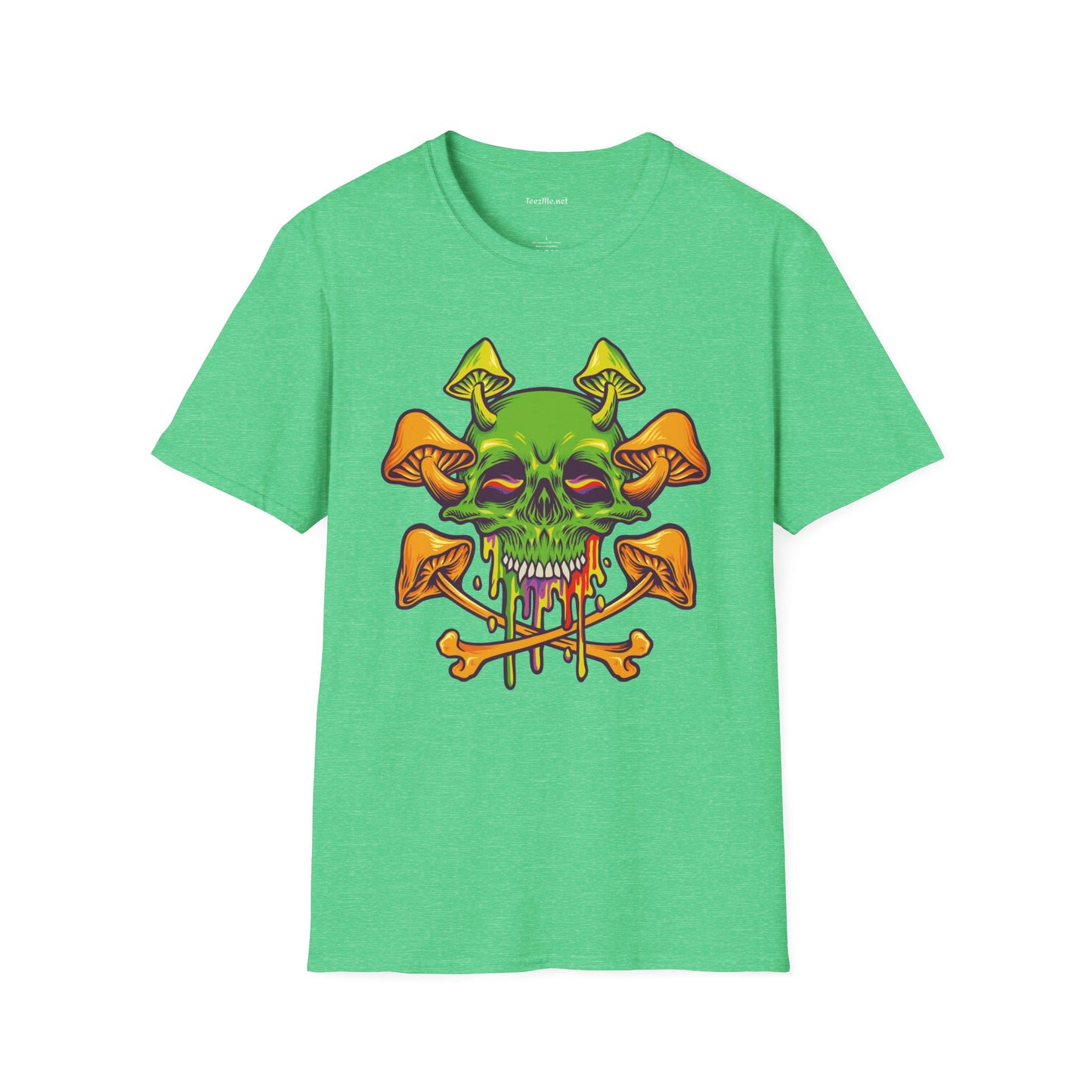 Sugar Skull Magic Mushrooms 01 Unisex Softstyle T-Shirt 100% Cotton Graphic