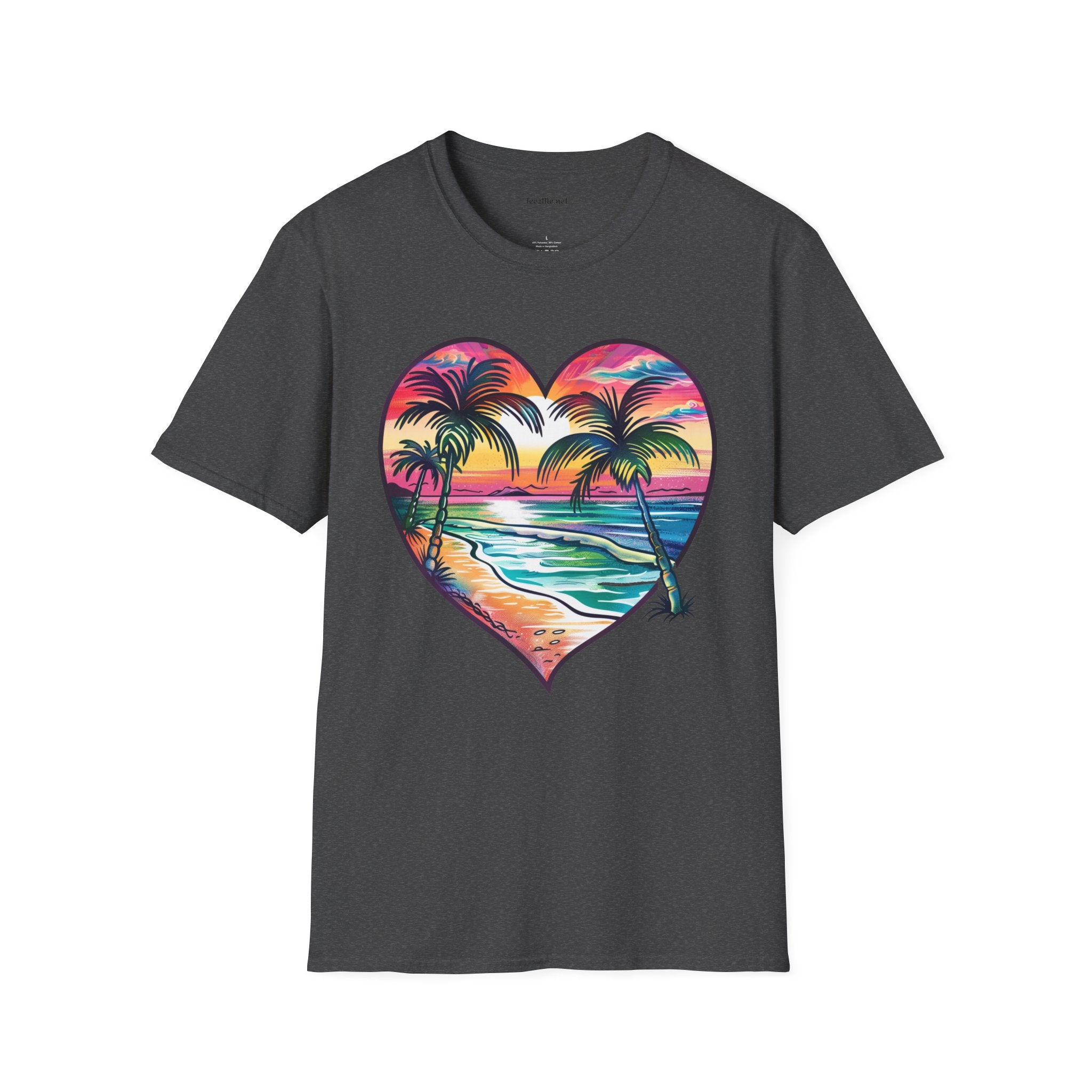 Beach Watercolor2 Unisex Soft T-Shirt 100% Cotton Graphic
