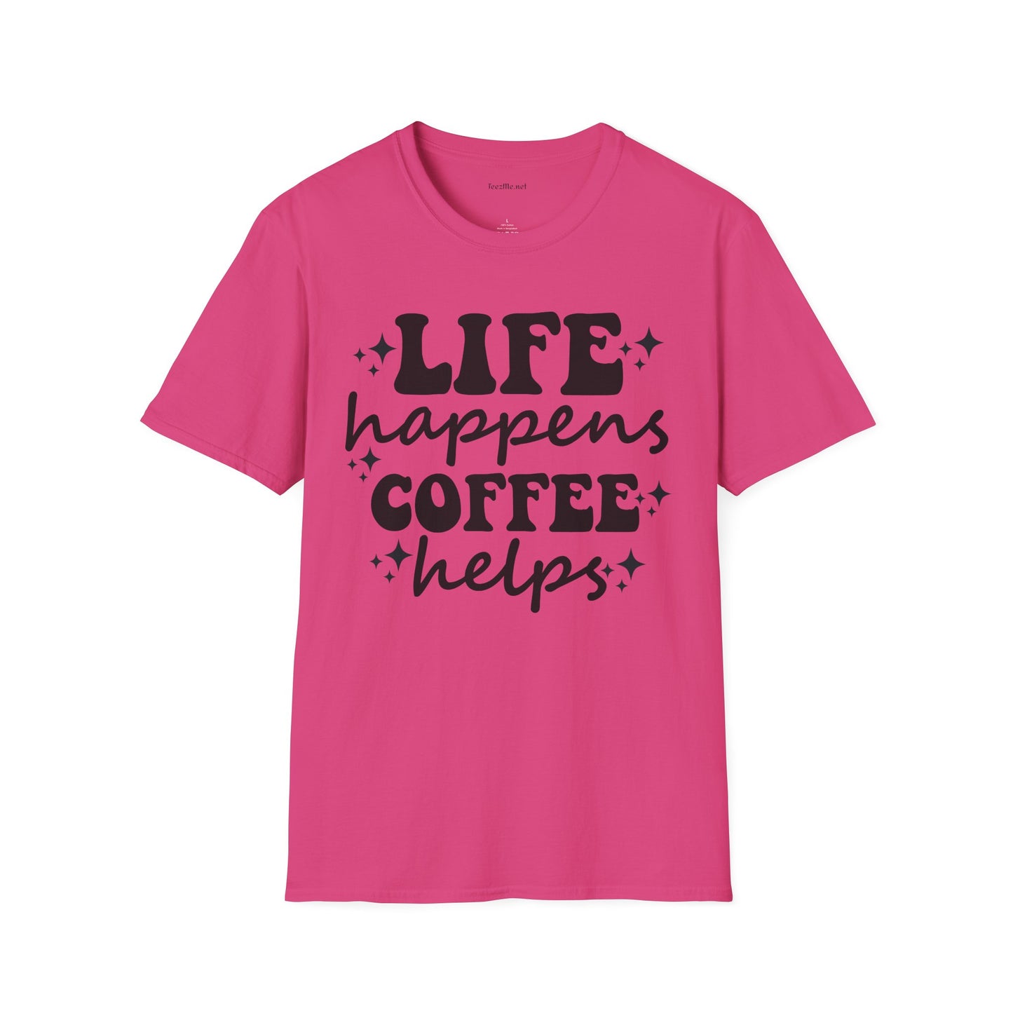 Life Happens Coffee Helps 01 Unisex Softstyle T-Shirt 100% Cotton