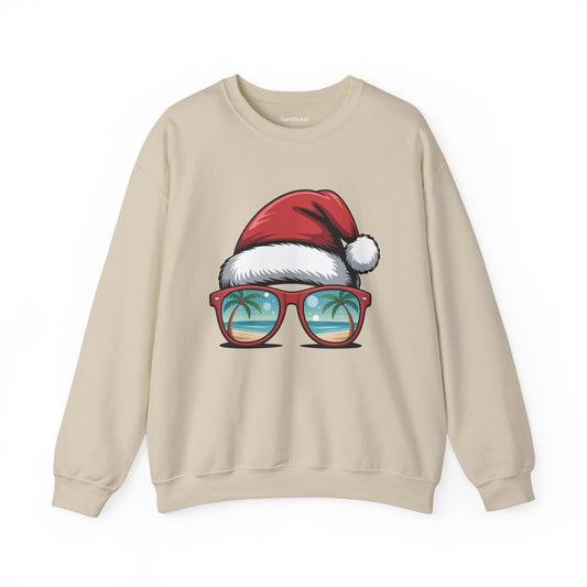 Santa Beach Hat Unisex Heavy Blend™ Crewneck Sweatshirt