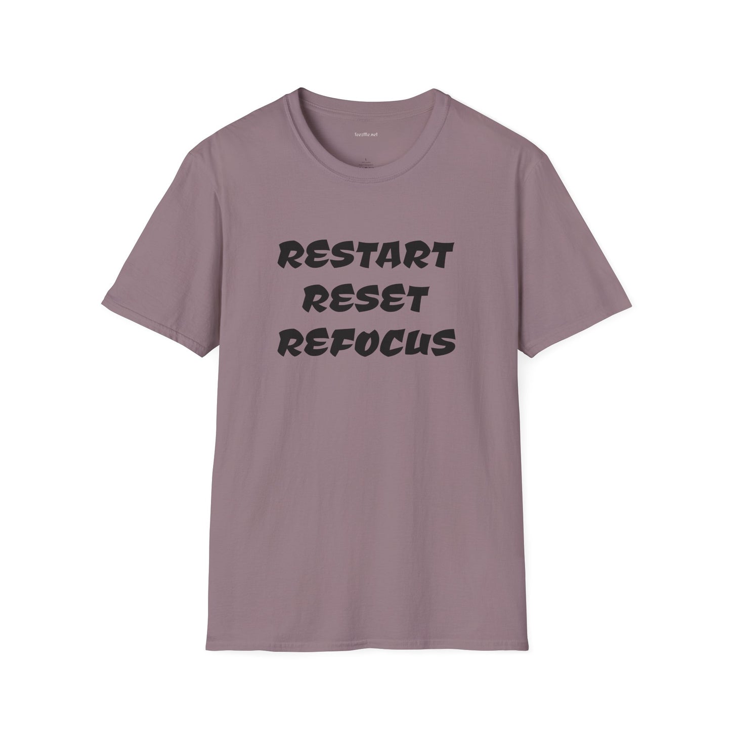 RESTART RESET REFOCUS - Unisex Softstyle T-Shirt 100% Cotton Graphic