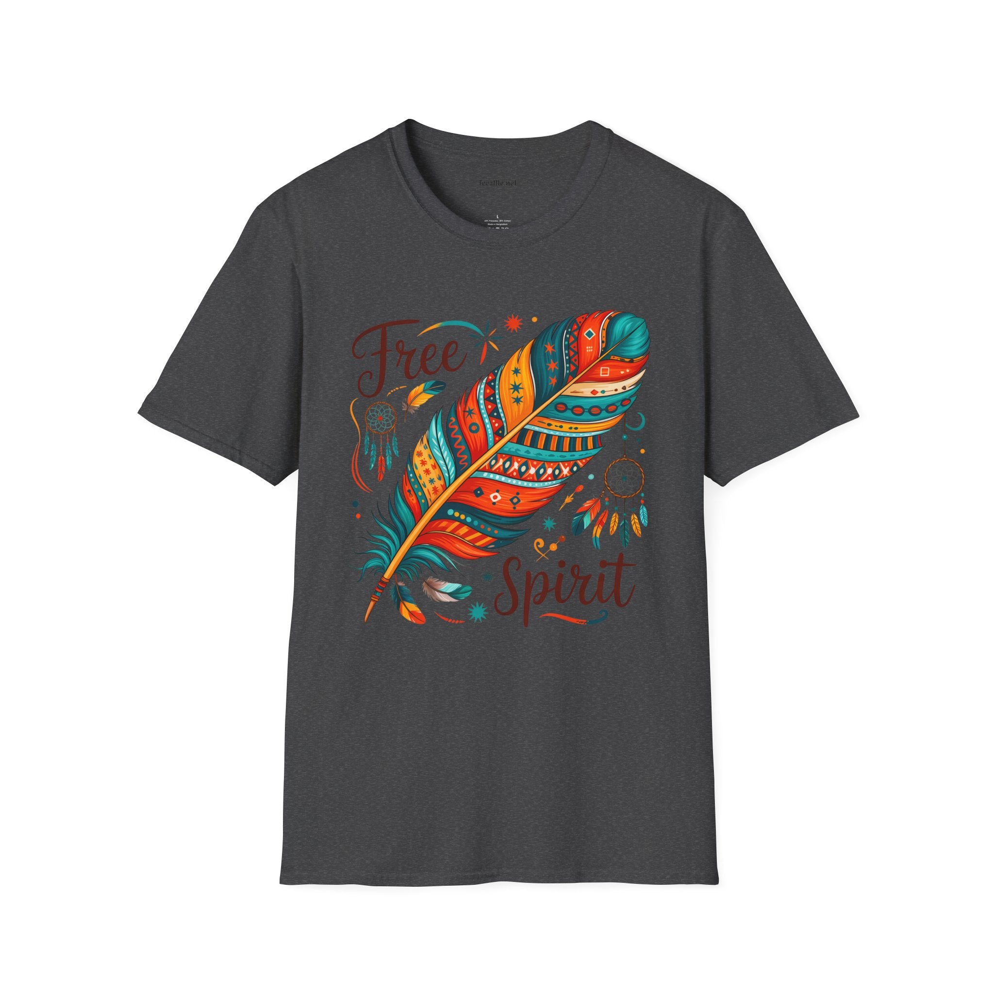 Free Spirit Boho Unisex Softstyle T-Shirt 100% Cotton Graphic