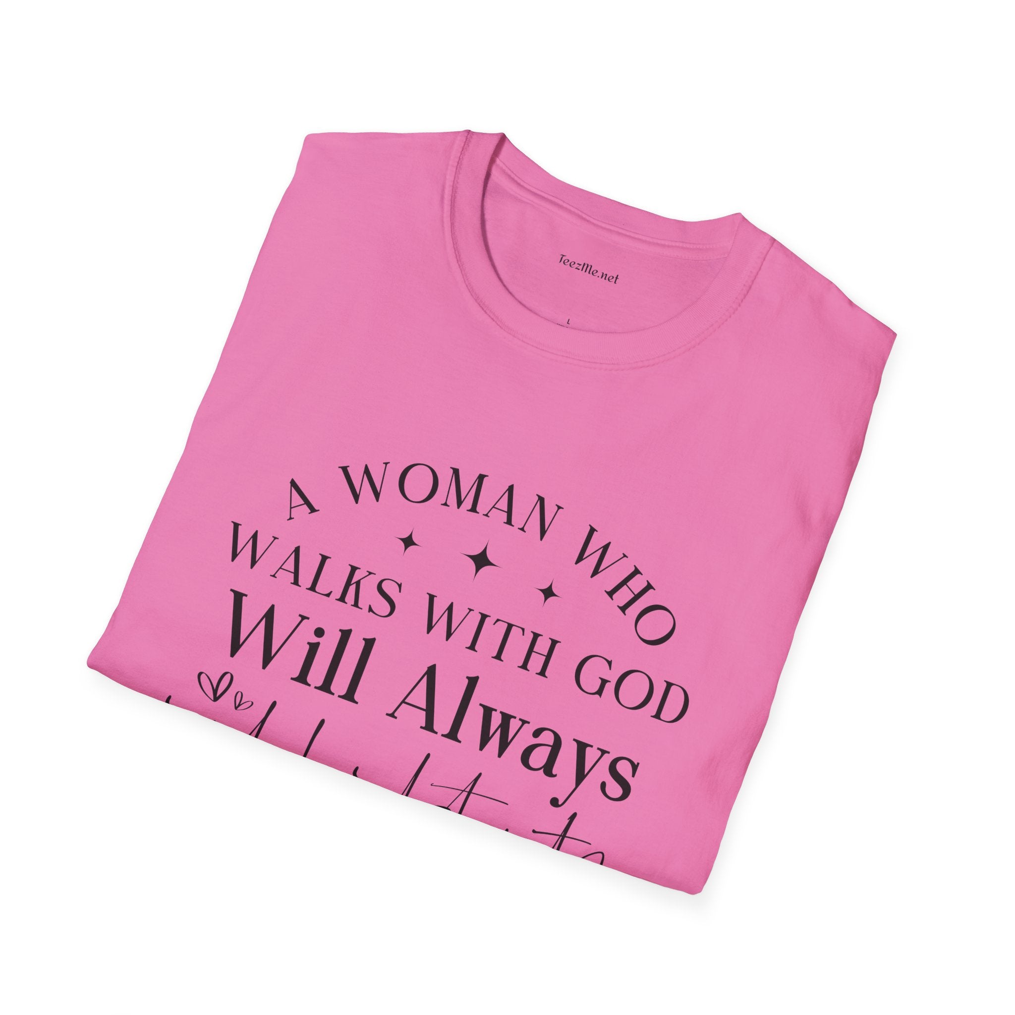 A woman who walks with God - Unisex Softstyle T-Shirt 100% Cotton Graphic