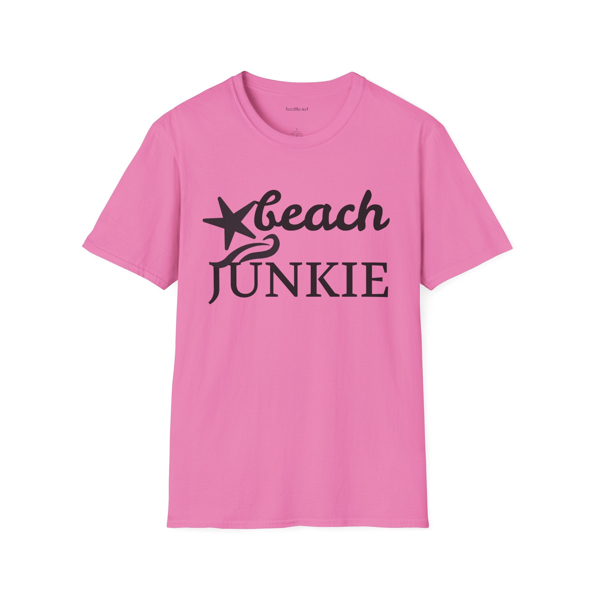 Beach Junkie with Starfish Unisex Softstyle T-Shirt 100% Cotton Graphic