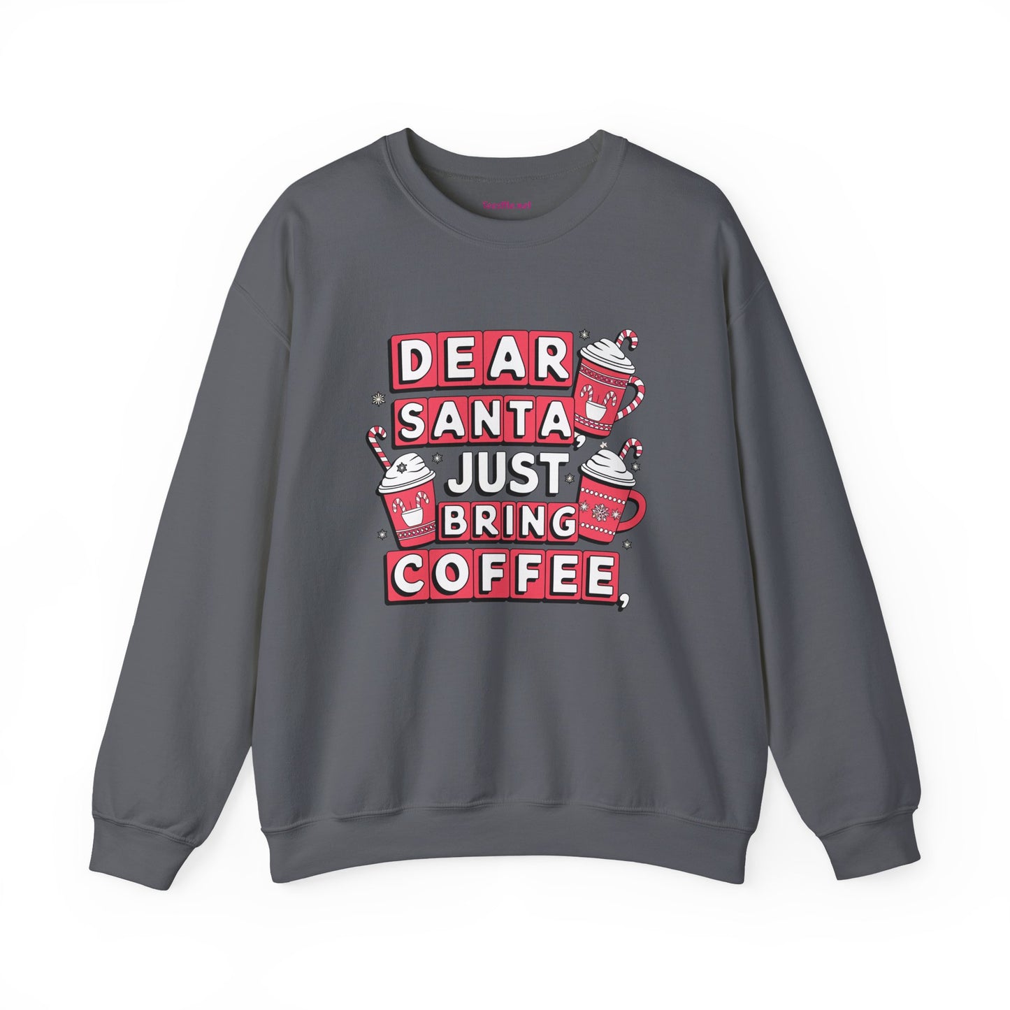 Dear Santa, Just Bring Coffee Unisex Heavy Blend™ Crewneck Sweatshirt