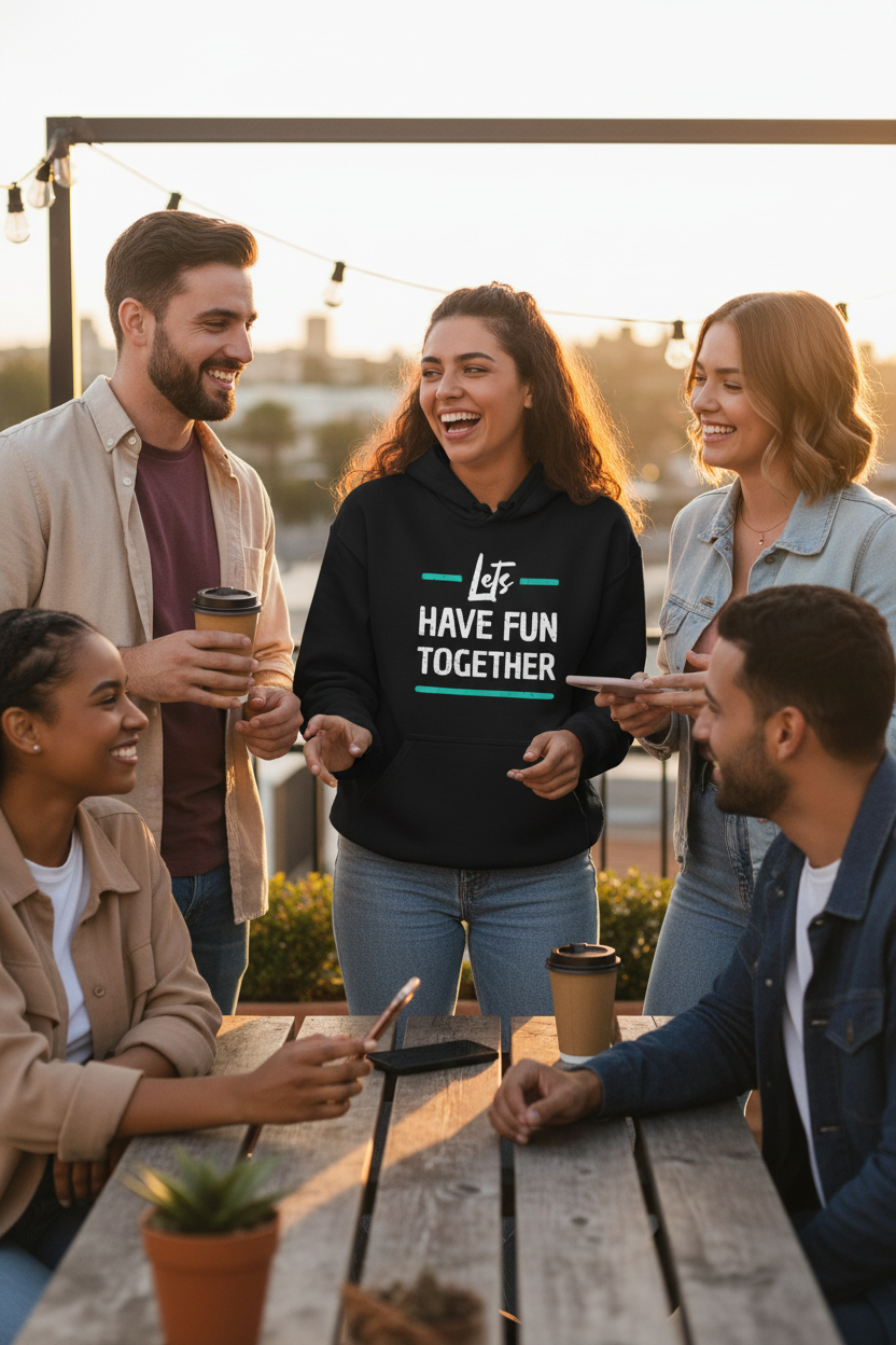 Lets Have Fun Together Hoodie — Playful Matching Graphic Pullover