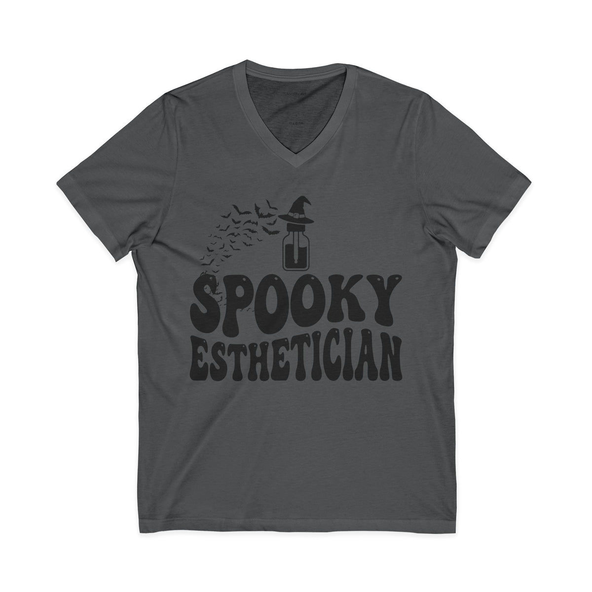 Spooky Esthetician V-Neck T-Shirt — Halloween Witch Skincare Tee