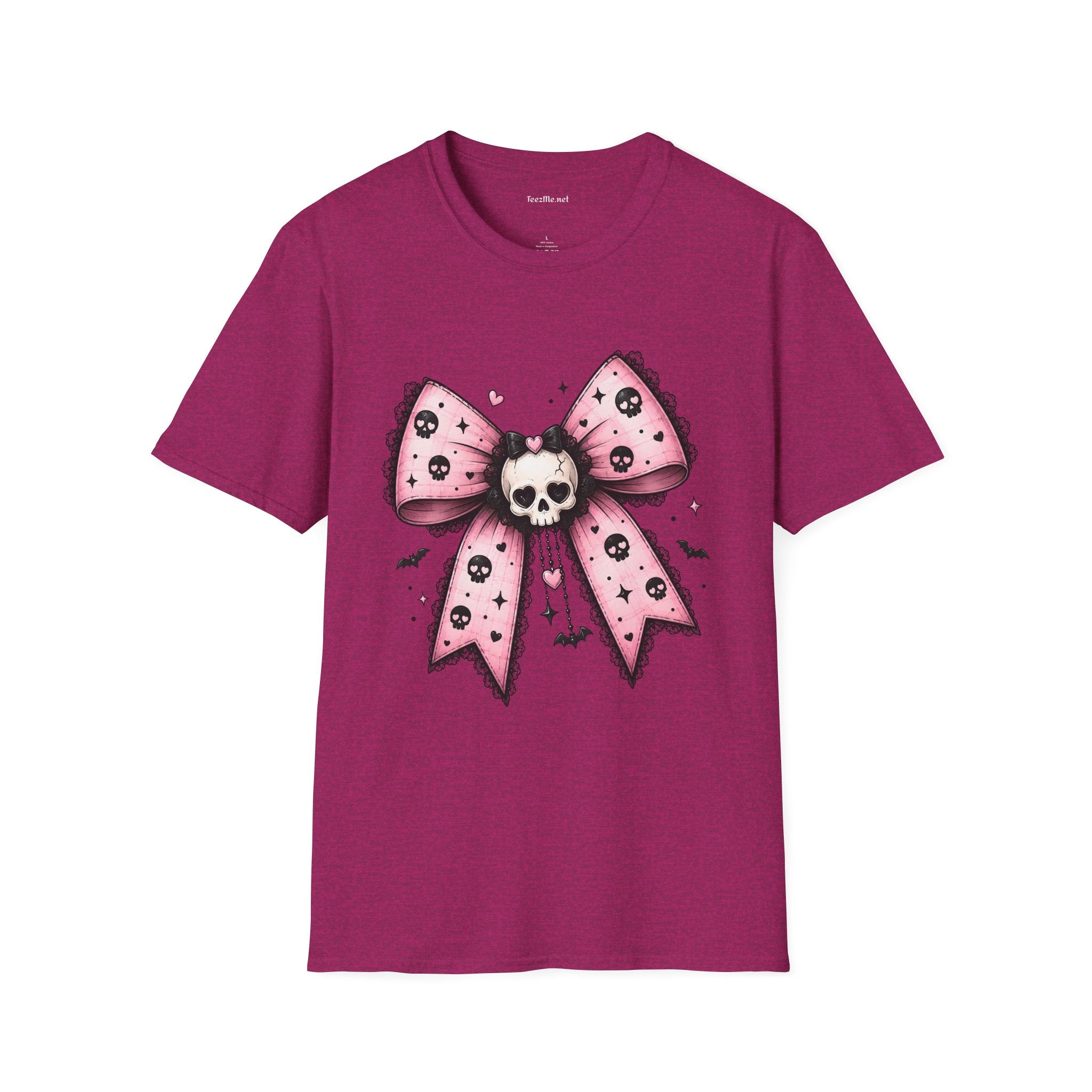 Skull Bow T-Shirt — Gothic Pink Ribbon Tee