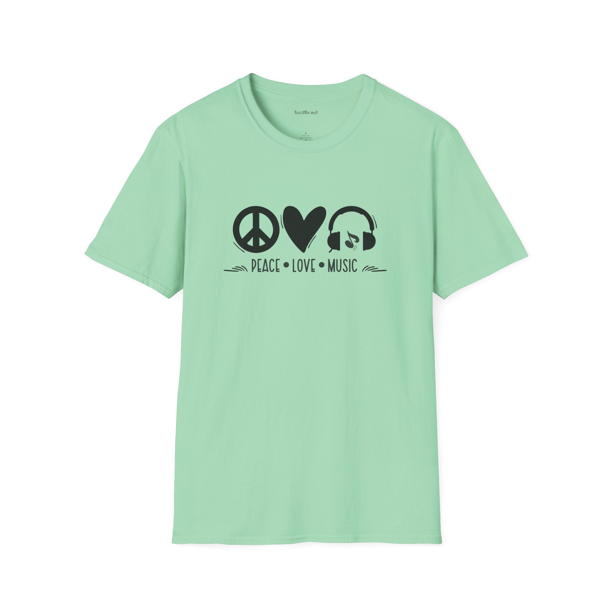 Peace Love Music - Unisex Softstyle T-Shirt 100% Cotton Graphic