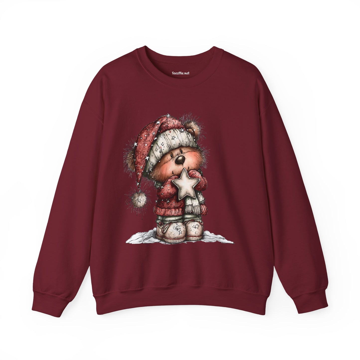 Whimsical Christmas Bear Unisex Heavy Blend™ Crewneck Sweatshirt