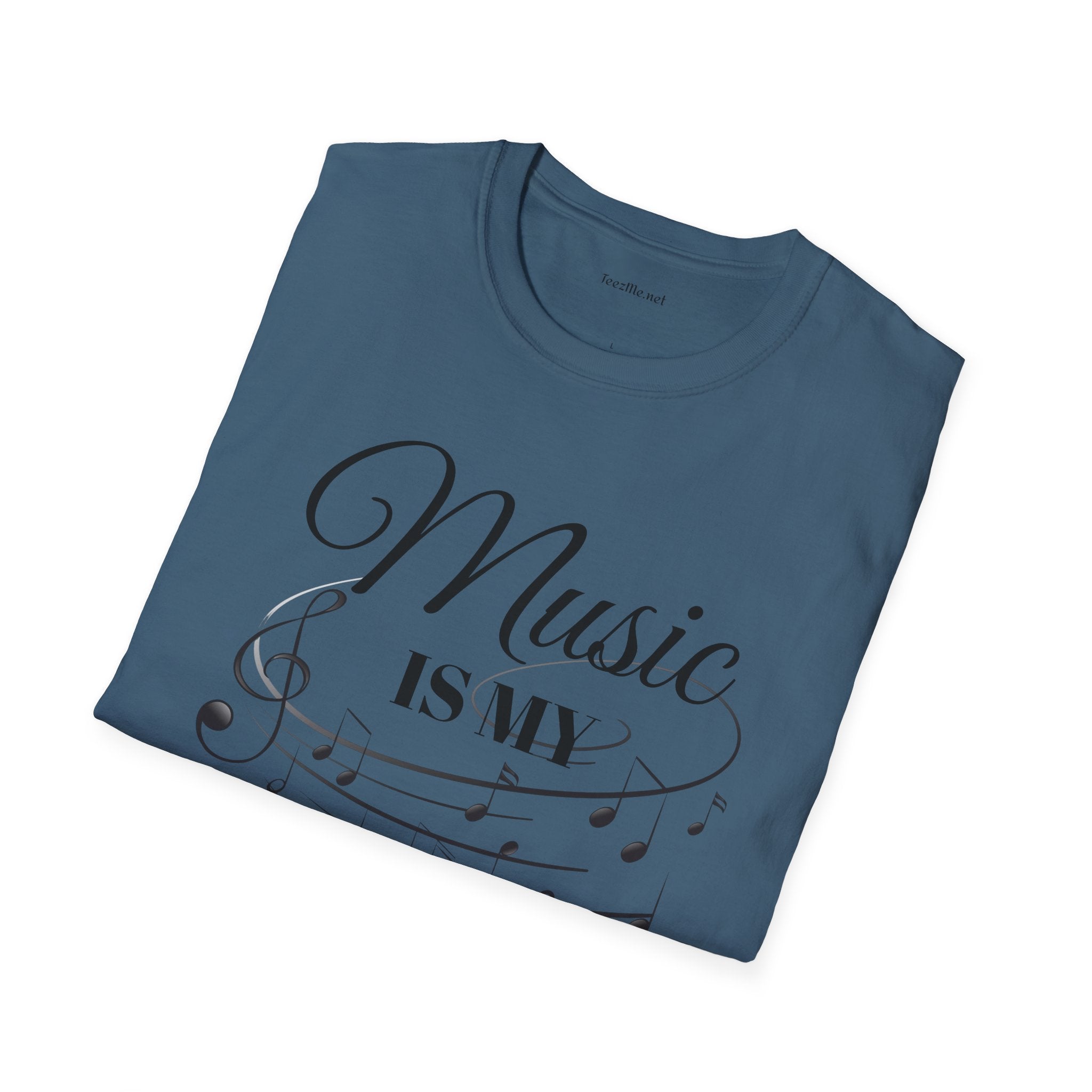 Music is my Therapy Unisex Softstyle T-Shirt 100% Cotton Graphic