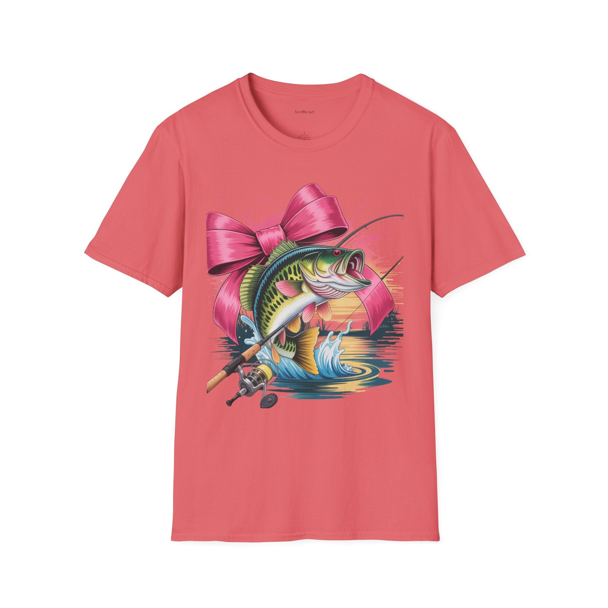 Fishing Girl - Unisex Softstyle T-Shirt 100% Cotton Graphic