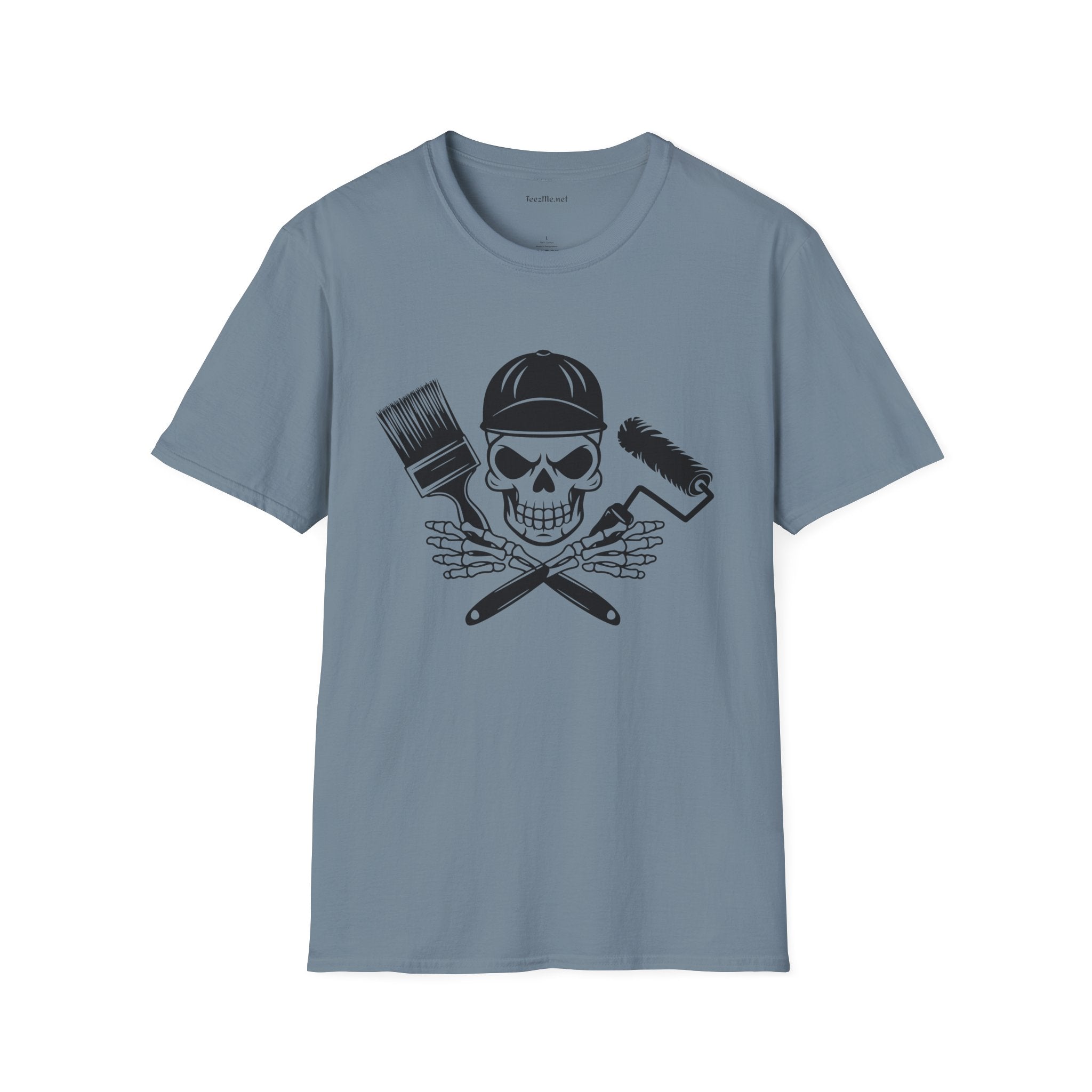Painter Skeleton Unisex Softstyle T-Shirt 100% Cotton Graphic
