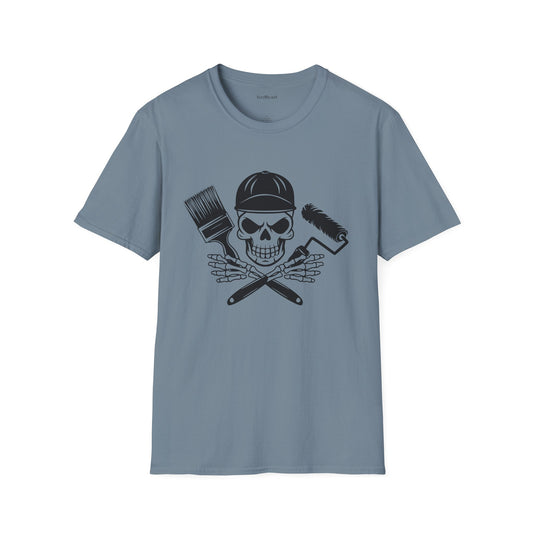Painter Skeleton Unisex Softstyle T-Shirt 100% Cotton Graphic