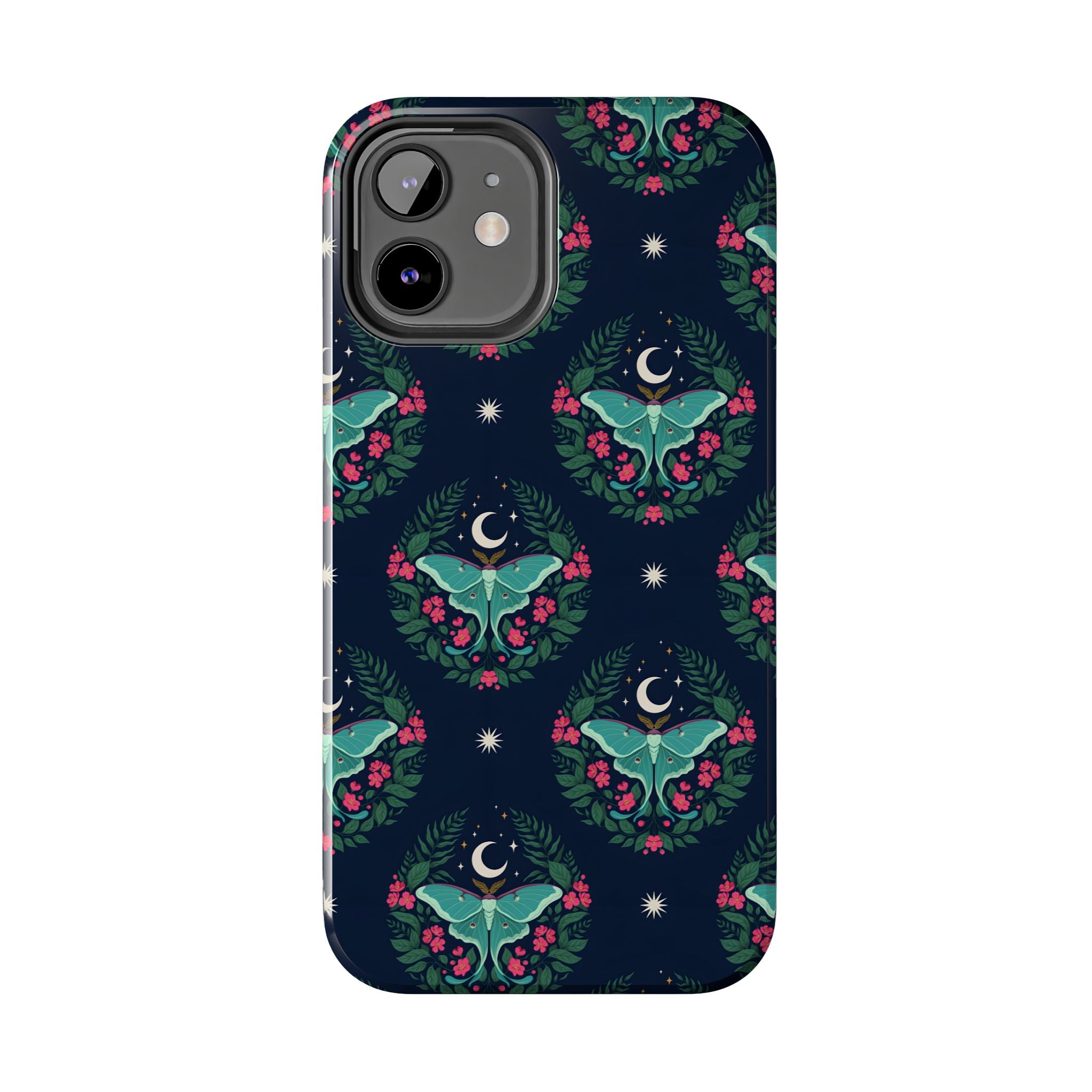 Moon Moth Tough Phone Case — Botanical Nightscape Protective Cover