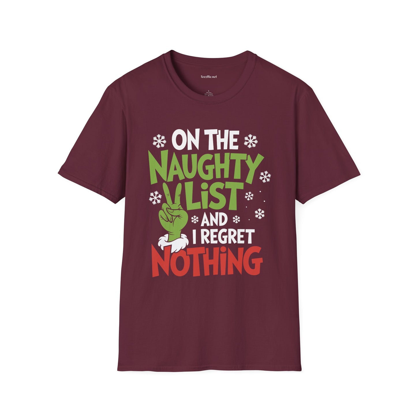 On The Naughty List 01 Unisex Softstyle T-Shirt 100% Cotton