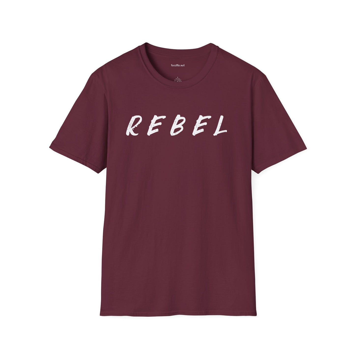 REBEL (white text) Unisex Softstyle T-Shirt 100% Cotton Graphic