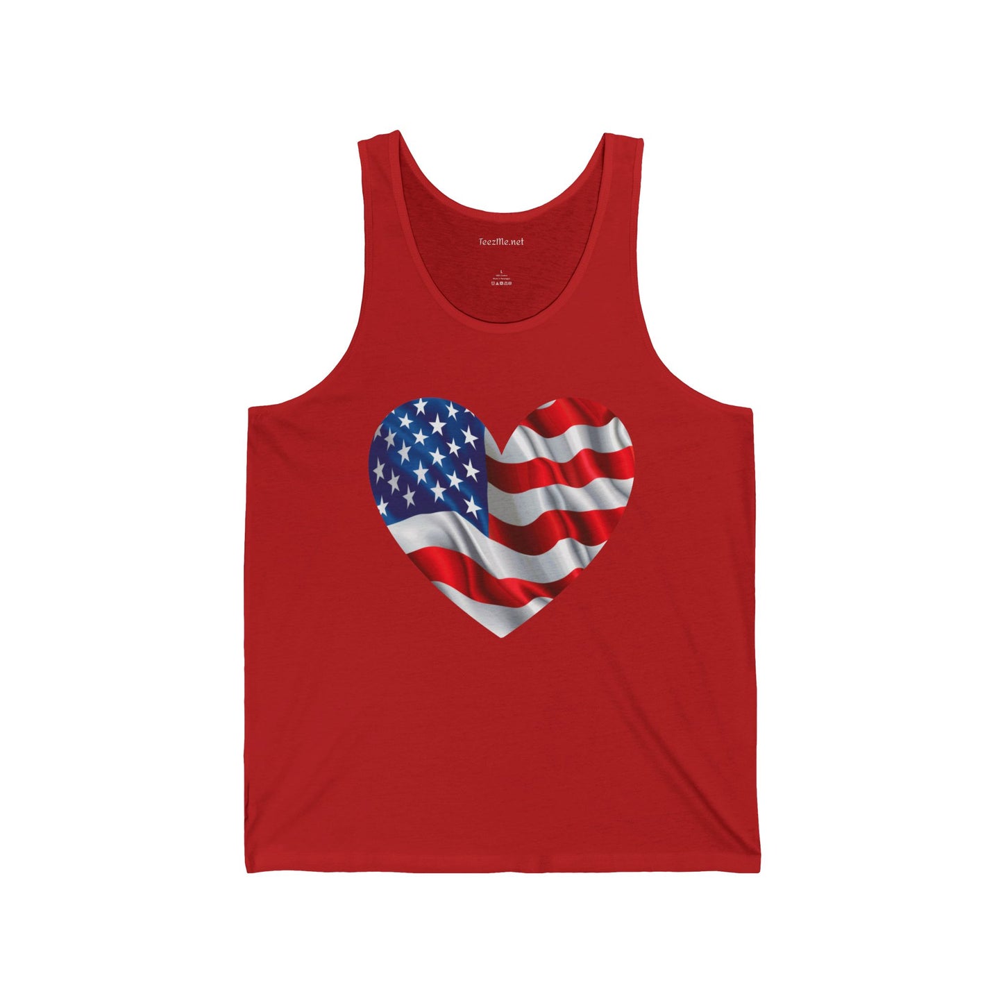 US Flag Heart - Unisex Jersey Tank