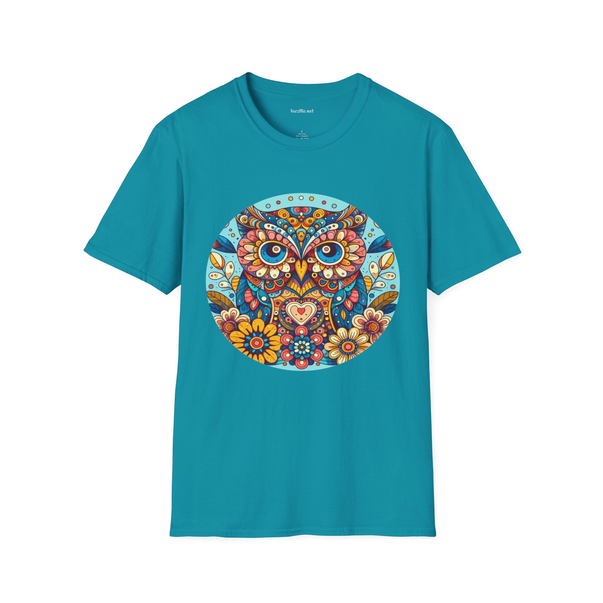 Floral Owl (1) Unisex Softstyle T-Shirt 100% Cotton Graphic