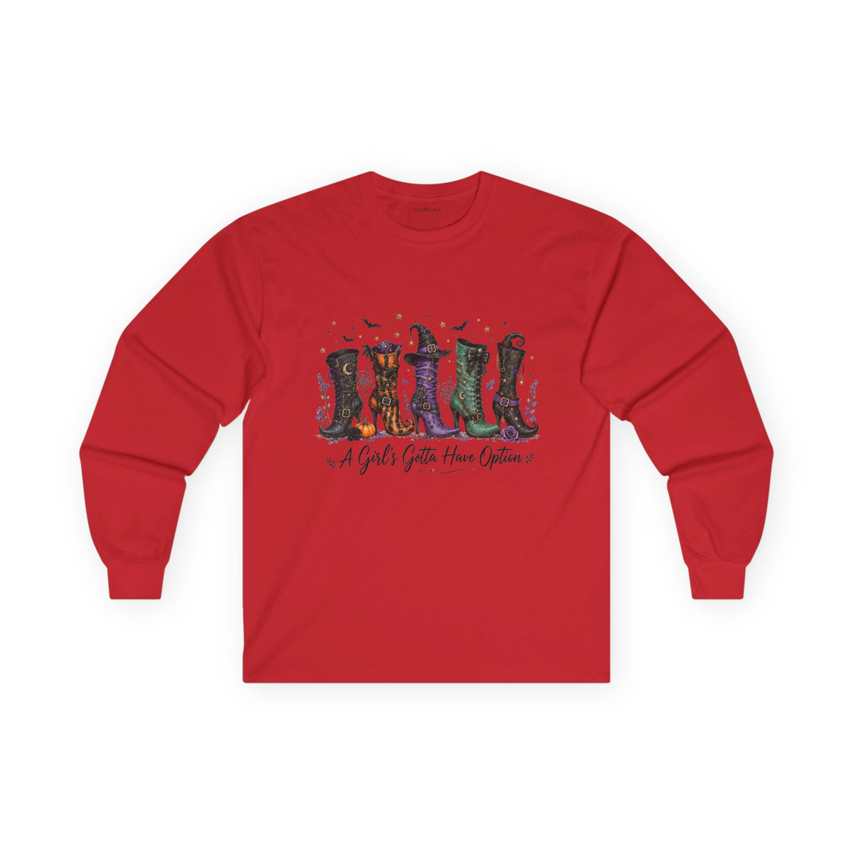 Witch Boots Graphic Long Sleeve Tee — “A Girl’s Gotta Have Options”