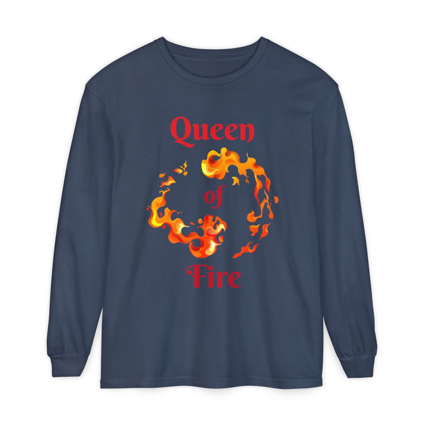 Queen of Fire - Unisex Garment-dyed Long Sleeve T-Shirt