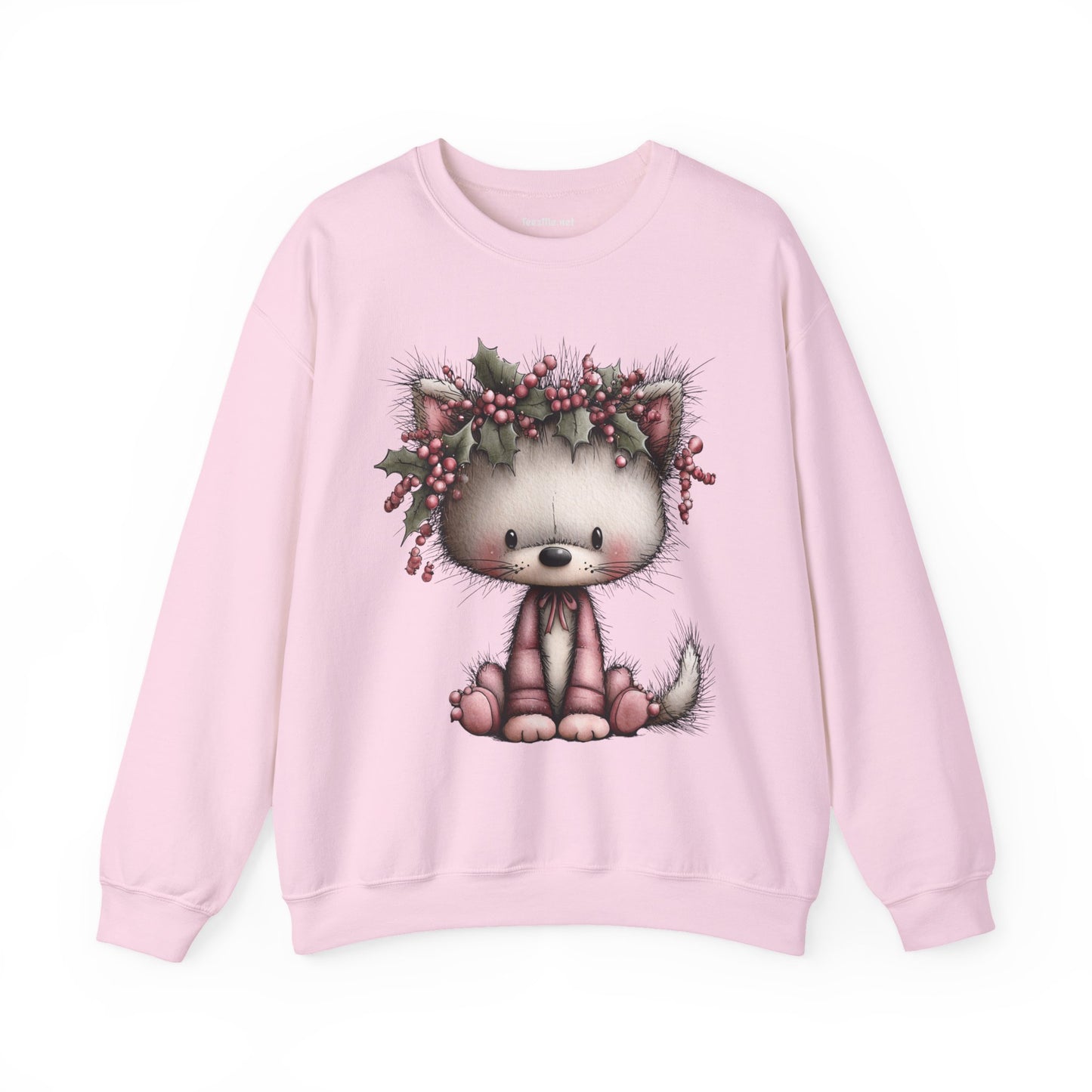Whimsical Holiday Cat 01 Unisex Heavy Blend™ Crewneck Sweatshirt