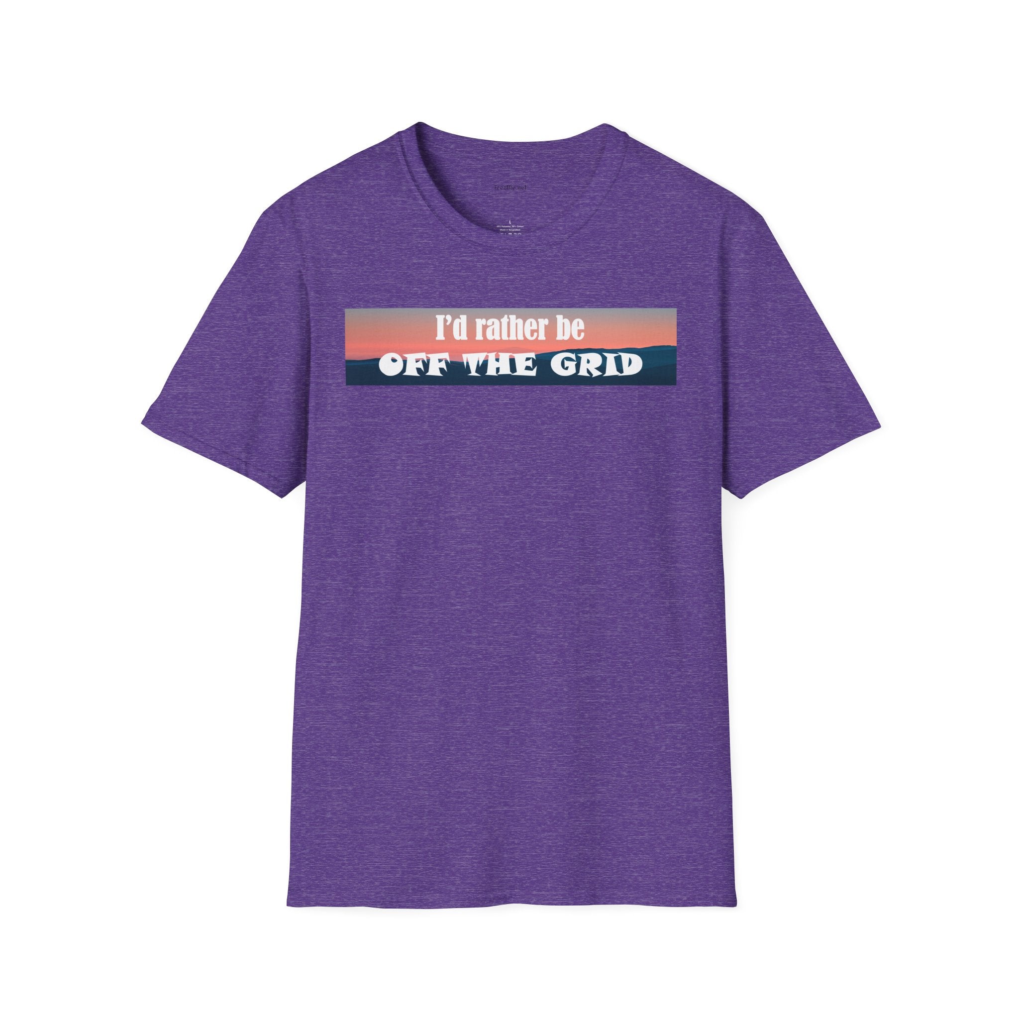 I'd rather be OFF THE GRID  - Unisex Softstyle T-Shirt 100% Cotton Graphic