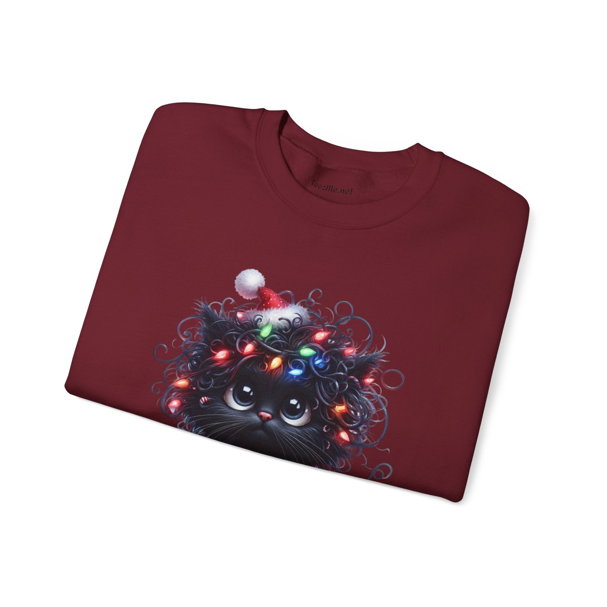Funny Christmas Black Cat 03 Unisex Heavy Blend™ Crewneck Sweatshirt