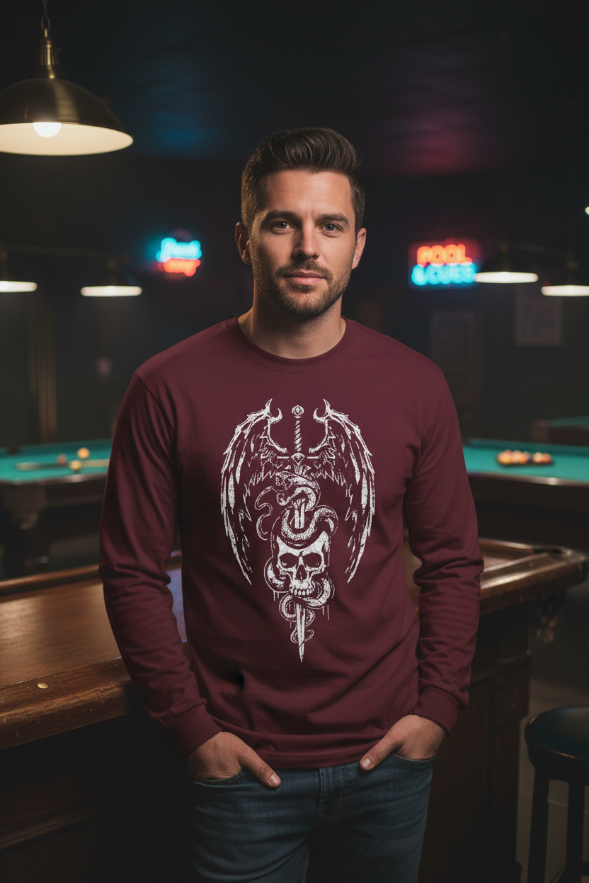 Snake with Sword Long Sleeve Tee