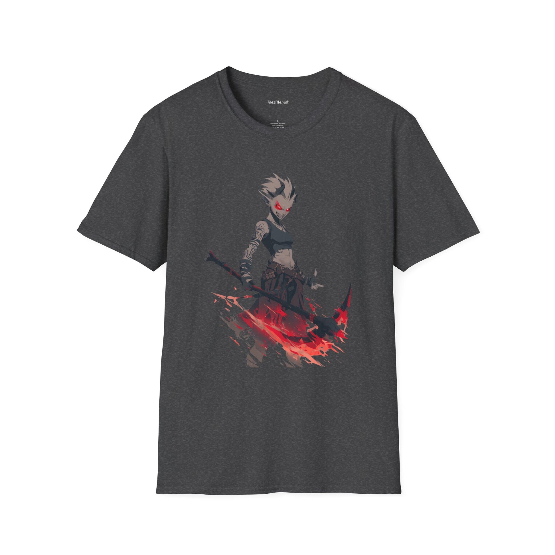 Anime Demon Girl Unisex Softstyle T-Shirt 100% Cotton Graphic